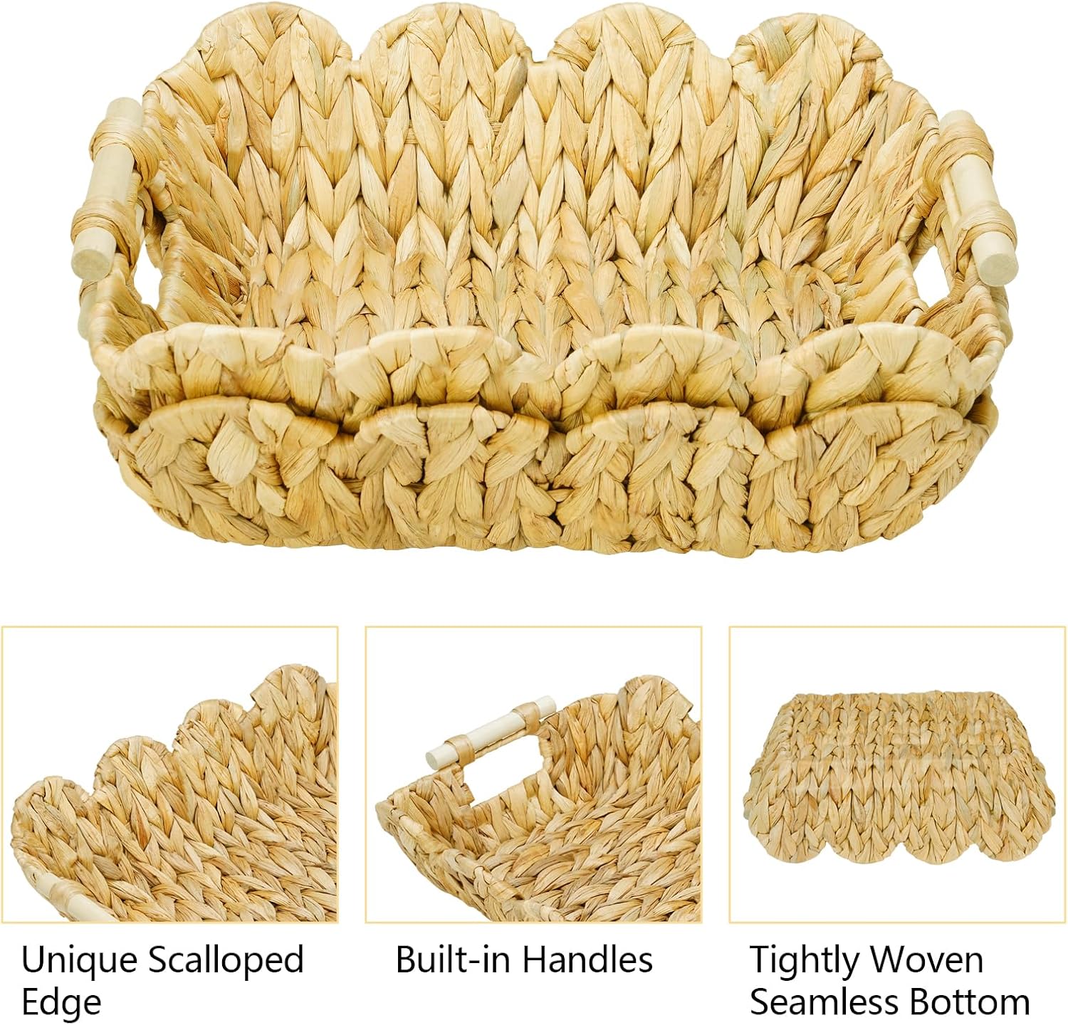 Hand-Woven Rattan Baskets / Oval / Natural / Set of 2