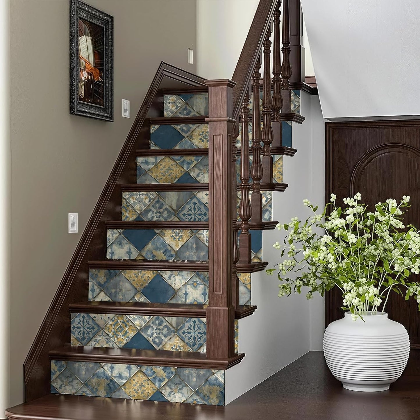 Vintage Moroccan Tile Wallpaper Peel and Stick Removable " Mosaic / 17.7 x 236.2 / Wall Paper-110-2