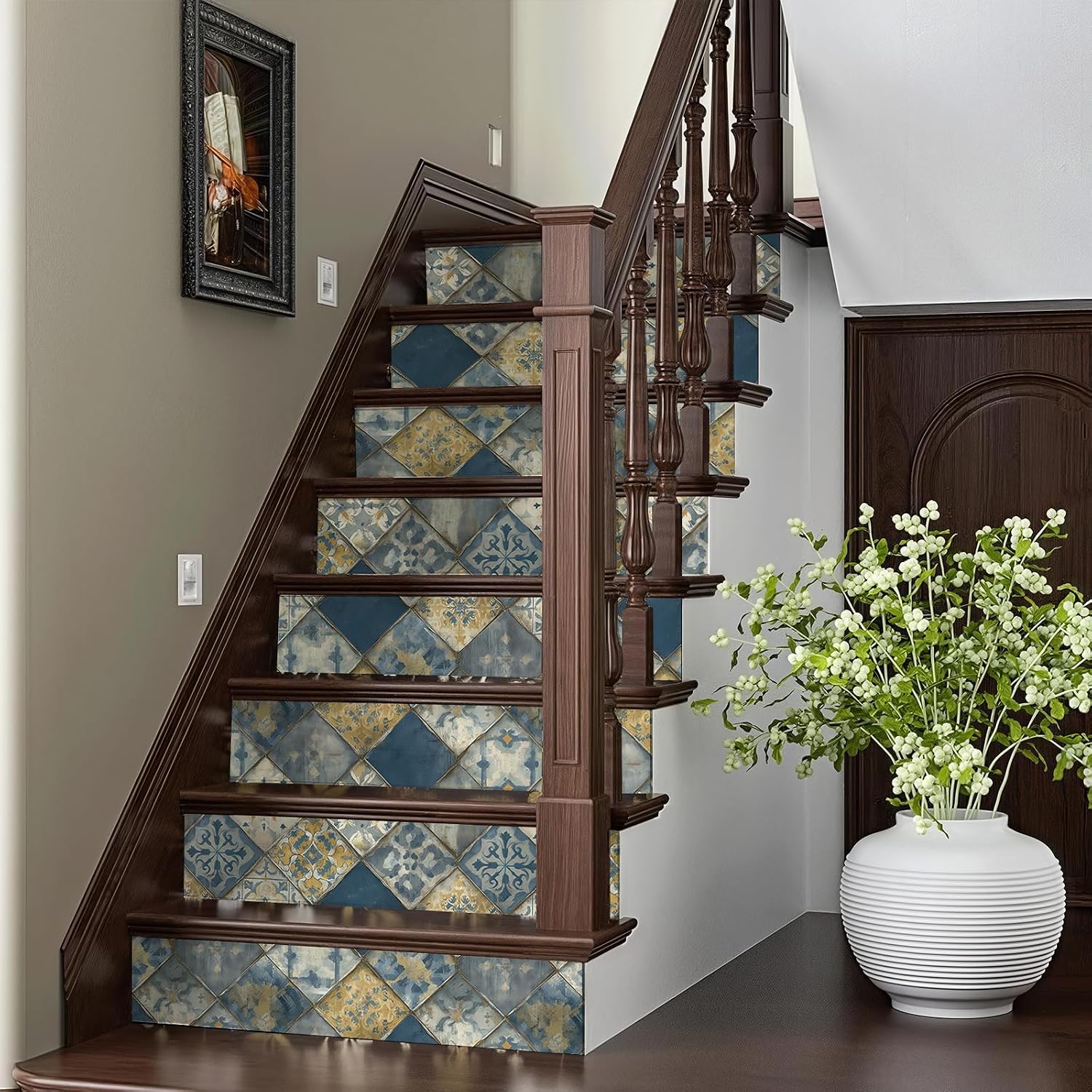 Vintage Moroccan Tile Wallpaper Peel and Stick Removable " Mosaic / 17.7 x 236.2 / Wall Paper-110-2