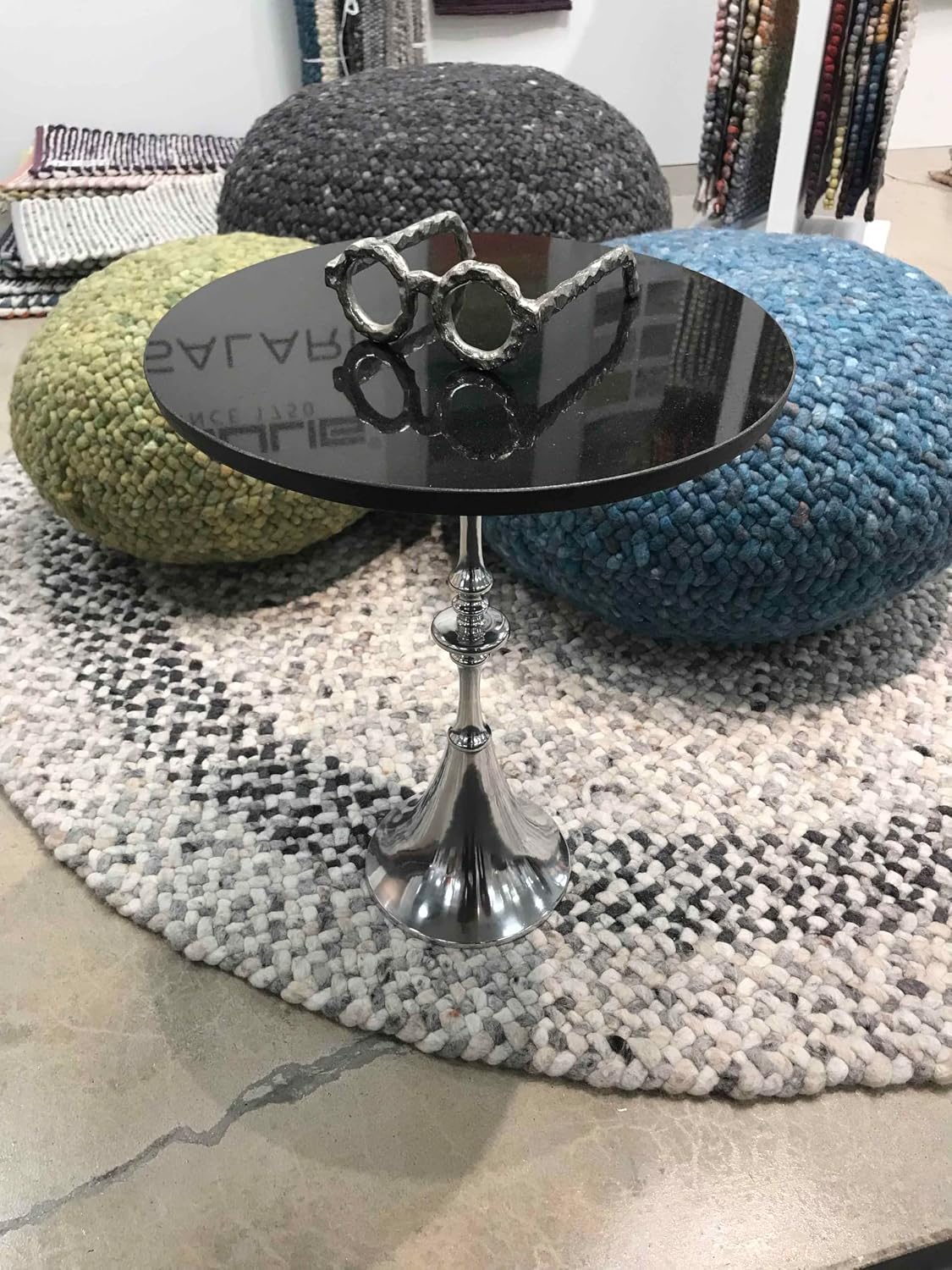 Square Book Stack Accent / Silver / Round