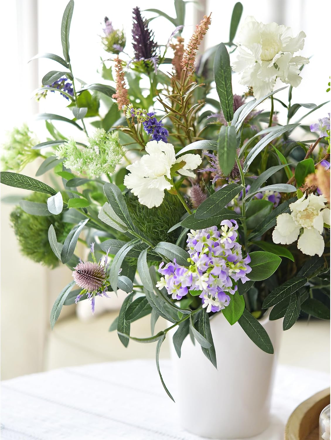 Artificial Olive Branches / Olive Leaves 6 Stems / Gray / 30 Inch