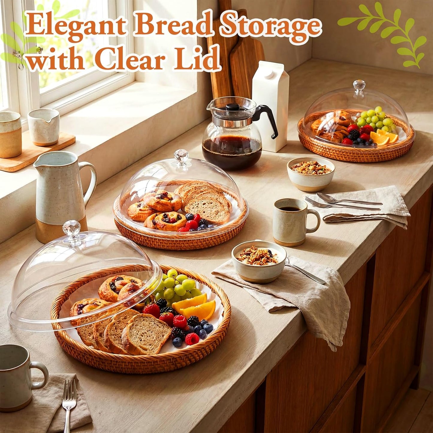 Rattan Bread Baskets / Set of 3