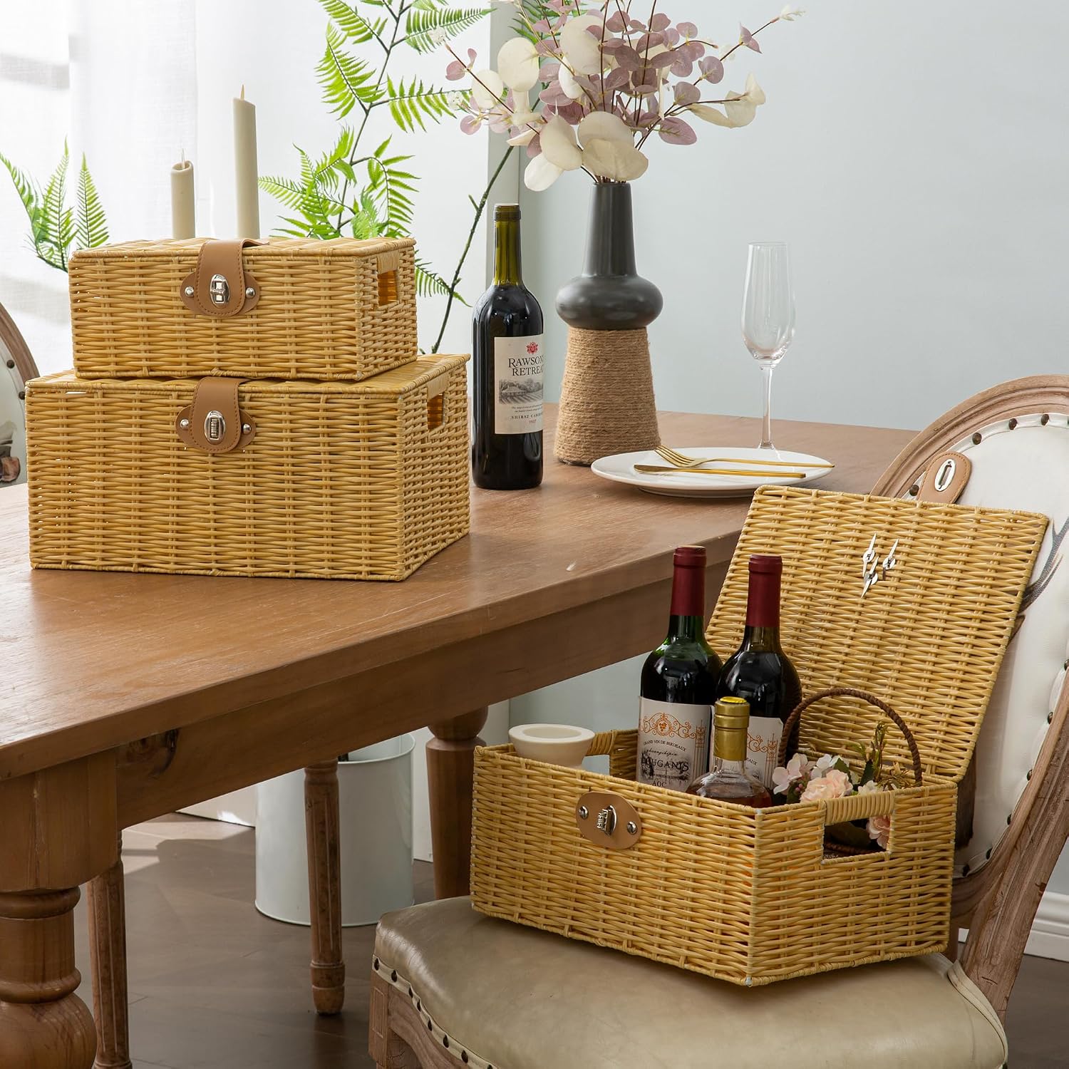 Woven Baskets / Wicker Storage Baskets / Set of 3