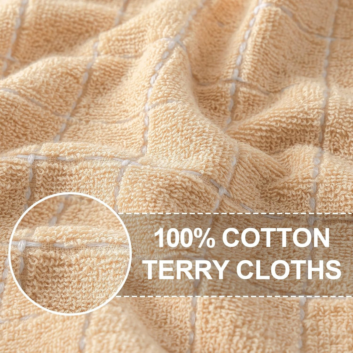 Homaxy 100% Cotton Terry Kitchen Towels, 6 Pack, Apricot | Ultra Soft and Absorbent Dish Towels for Kitchen, Suitable