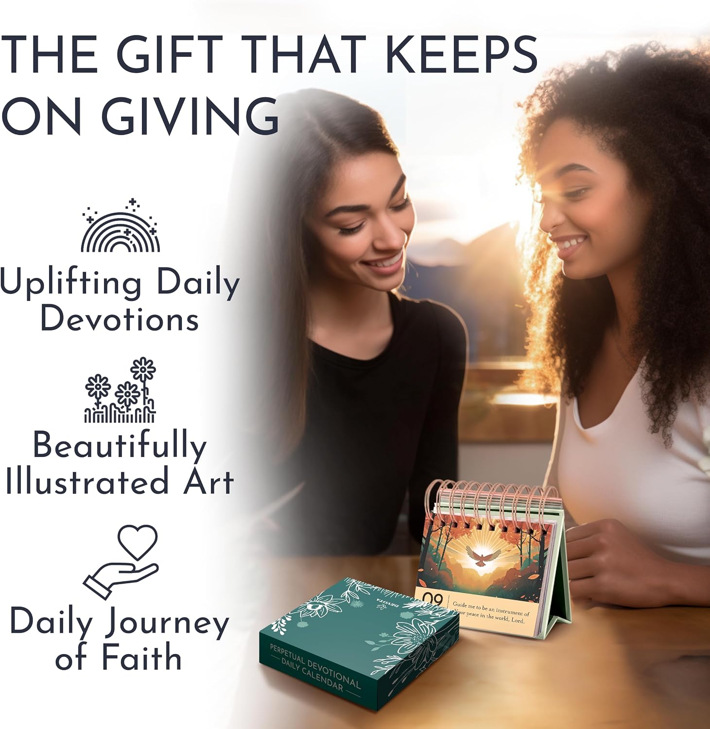 Religious Daily Devotional Calendar for Women, 366 Devotions & Reflections | Religious Gifts for Women, Devotional Flip