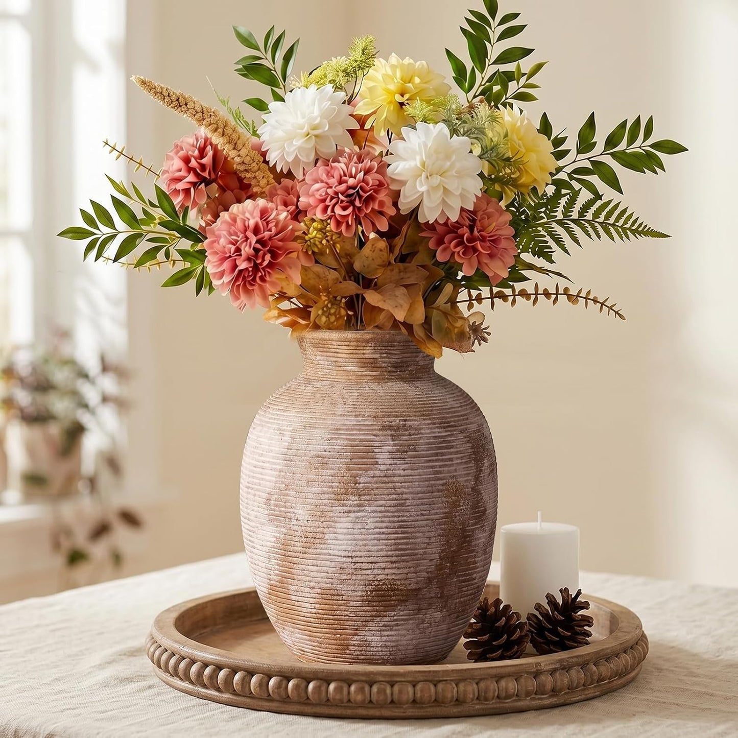 Ceramic Flower Vase / 1-terracotta/8 / 7.9 Inch