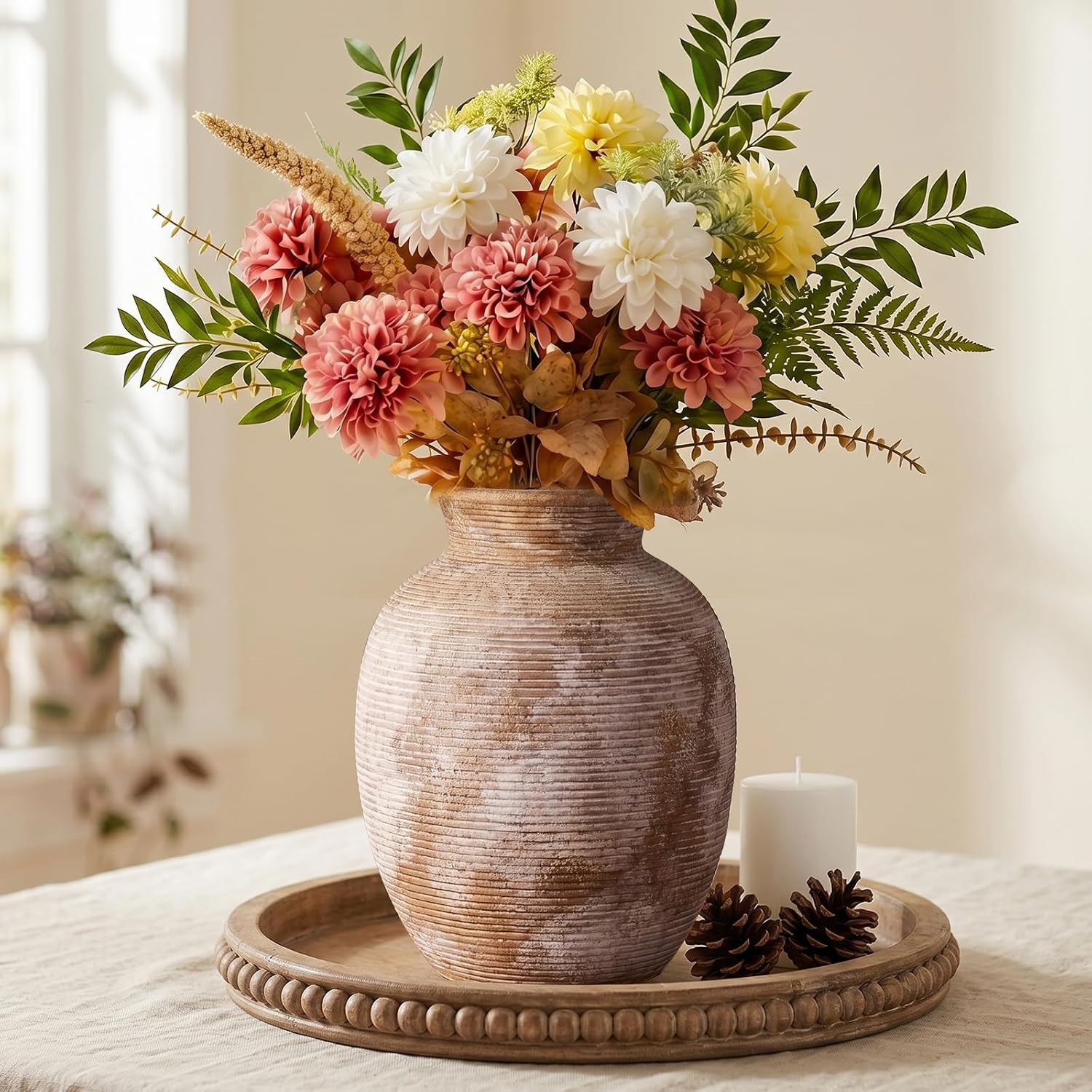 Ceramic Flower Vase / 1-terracotta/8 / 7.9 Inch