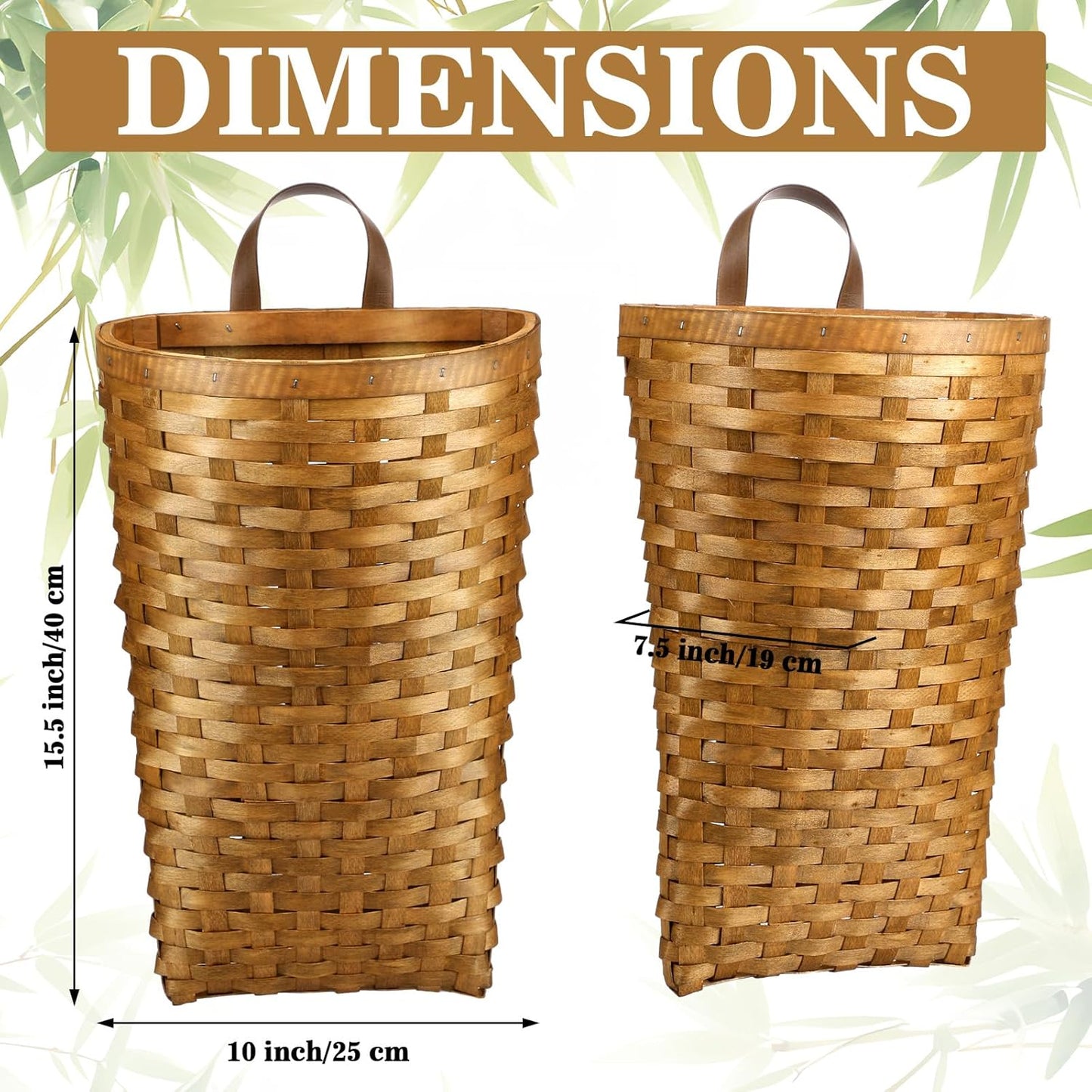 Front Door Basket Woven Wall Hanging Basket Hanging Storage Decor Farmhouse Decor / 15.5 x 10 x 7.5