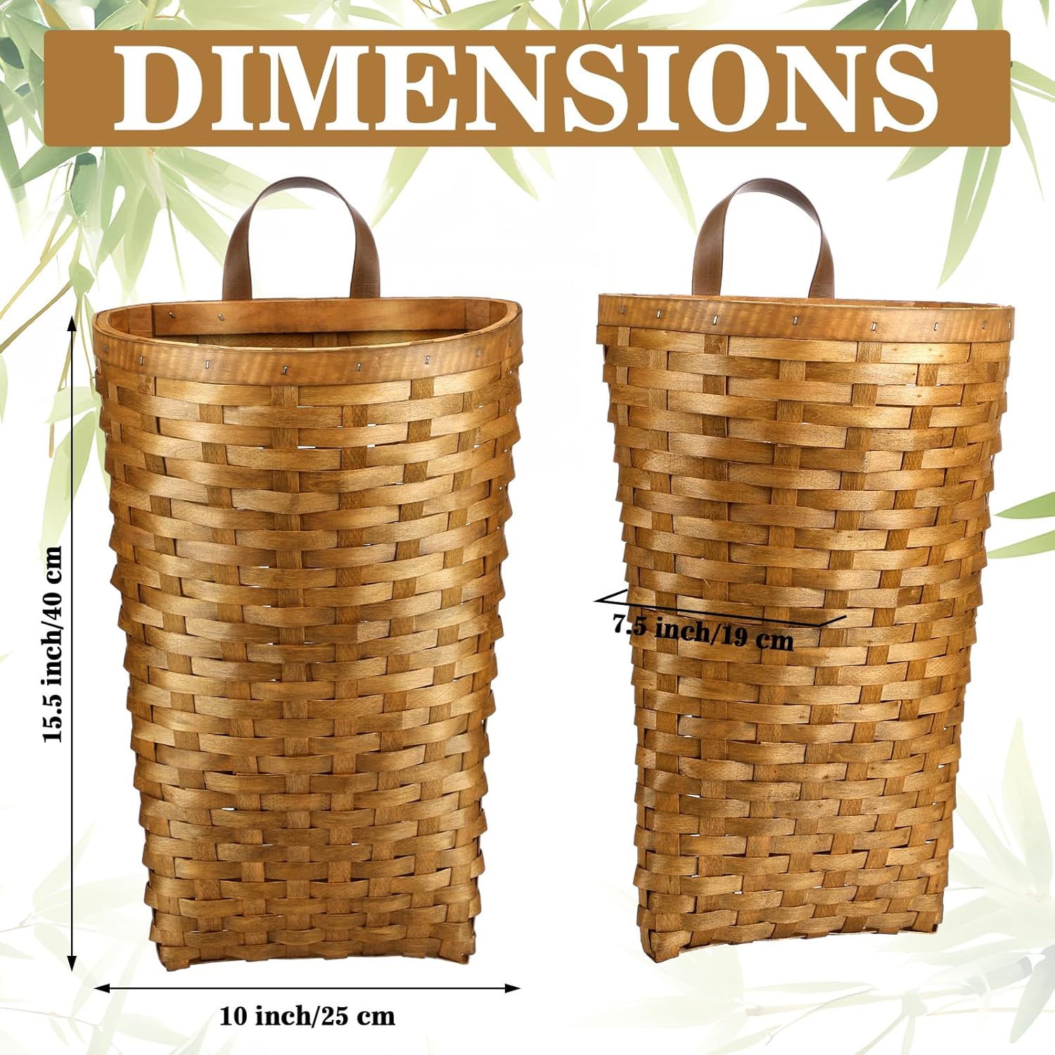 Front Door Basket Woven Wall Hanging Basket Hanging Storage Decor Farmhouse Decor / 15.5 x 10 x 7.5