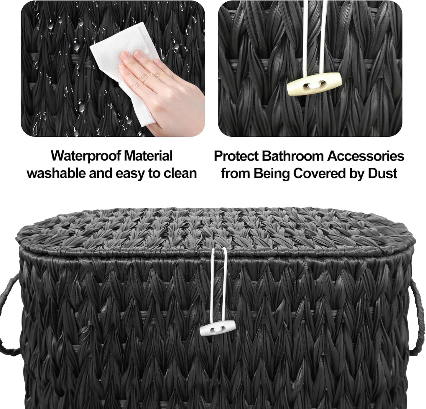 Wicker Toilet Paper Storage Stand / Black
