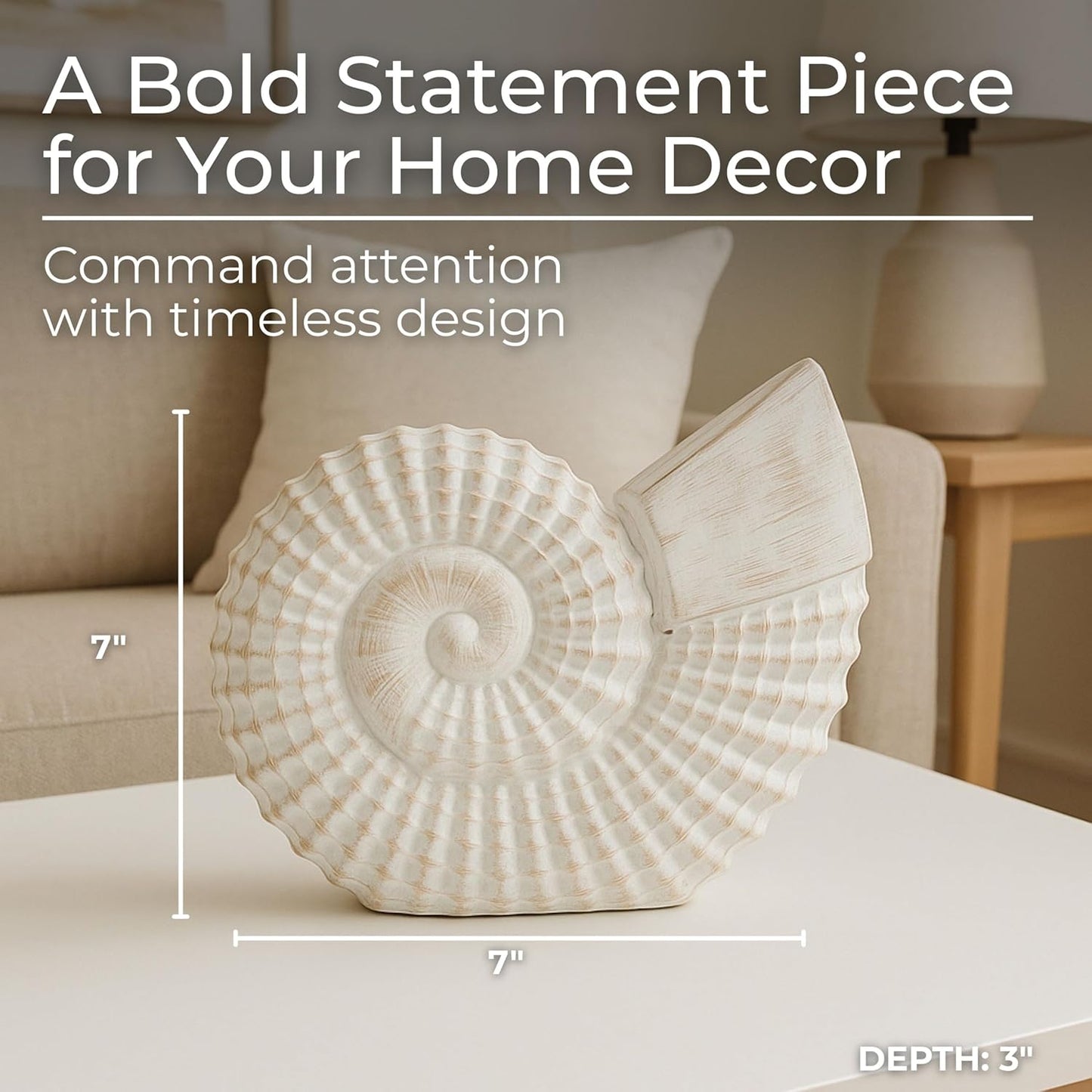 Figurines & Sculptures Home / Coastal Seashell Decorative Figurine