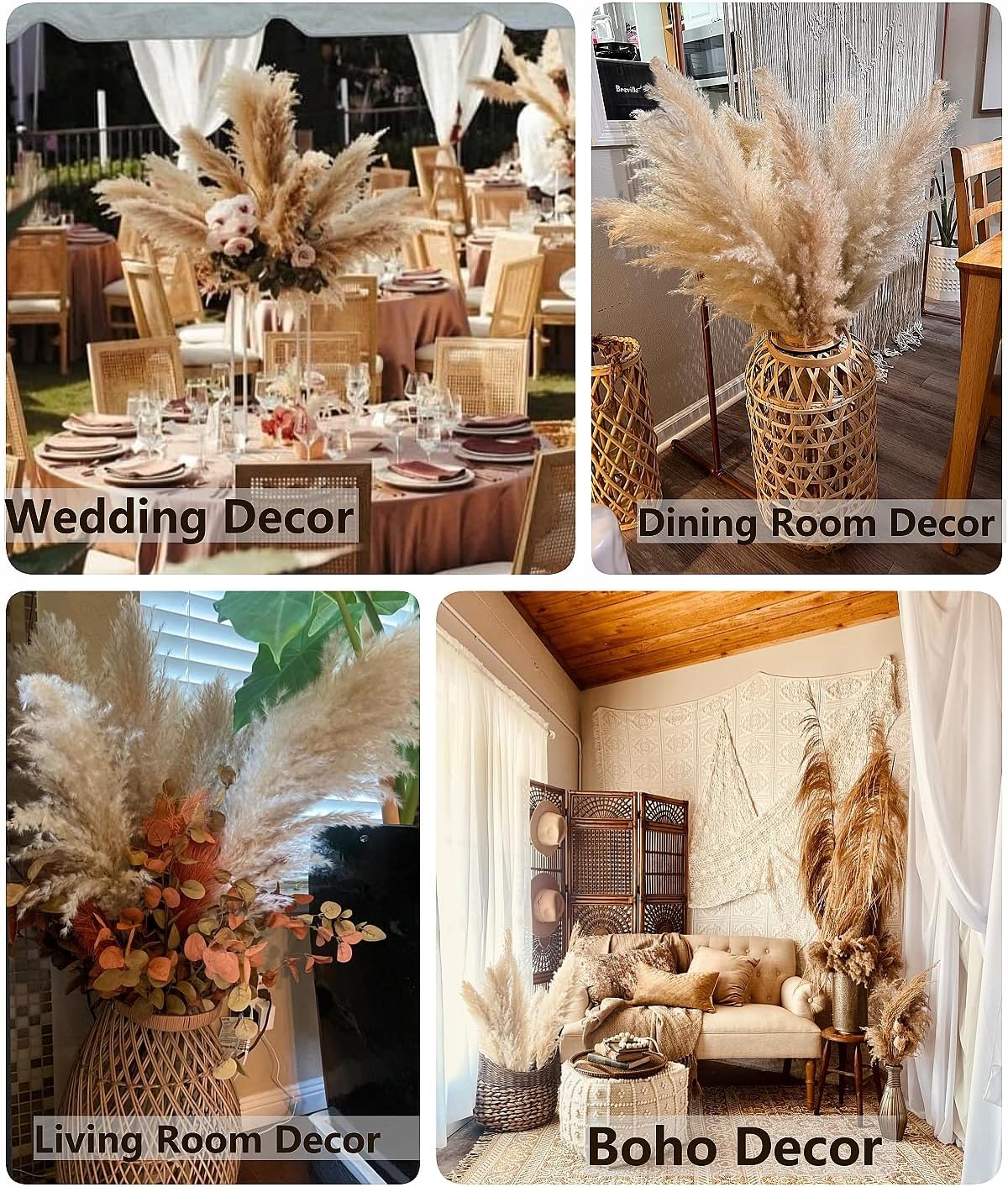 Floor Plants / Tall Pampas Grass for Floor Vases / Set of 40