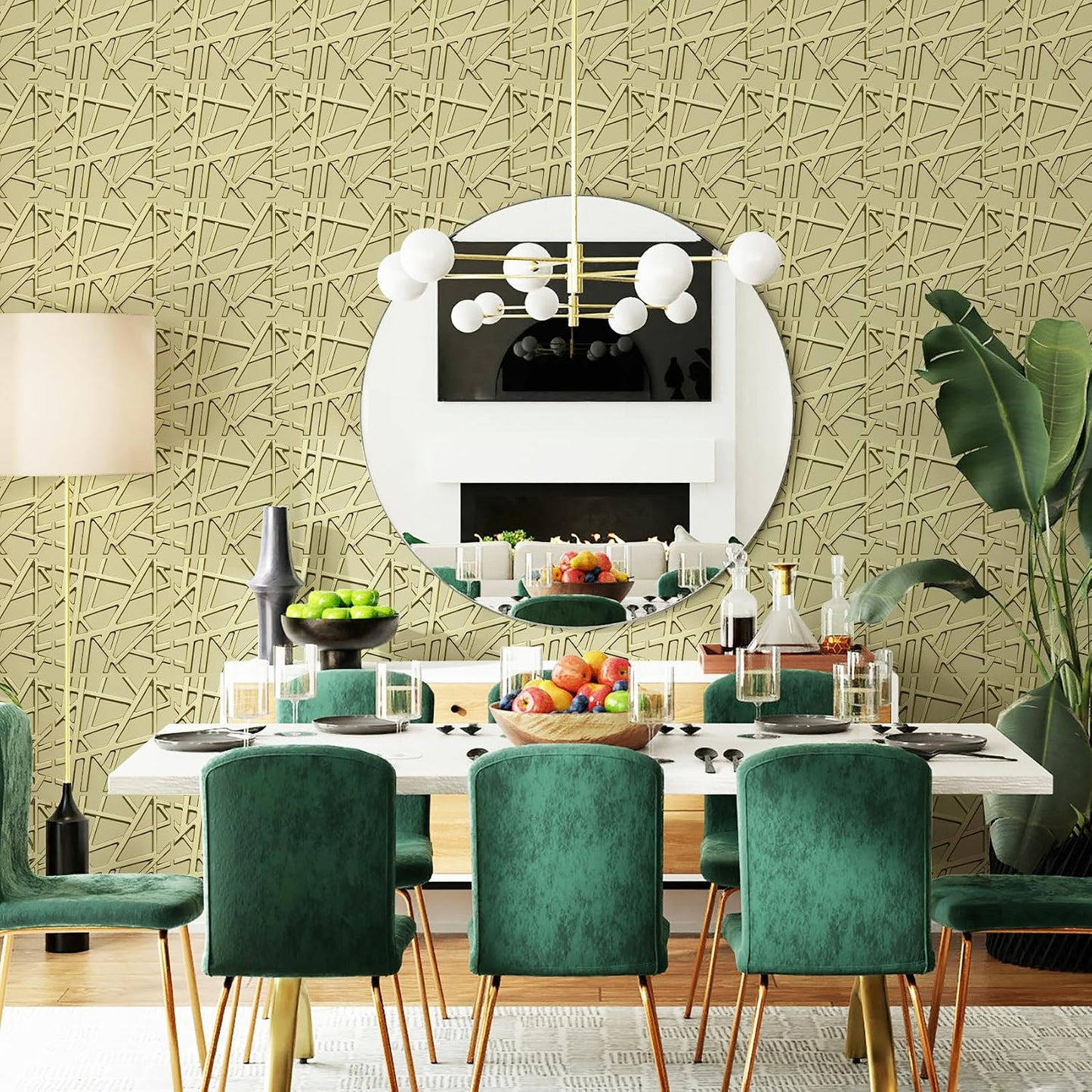 LEVOWAY 33 Pack 3D Wall Panels for Interior Wall Decor, 12''x12'' Champaign Gold Accent Textured Wall Panels, Wall