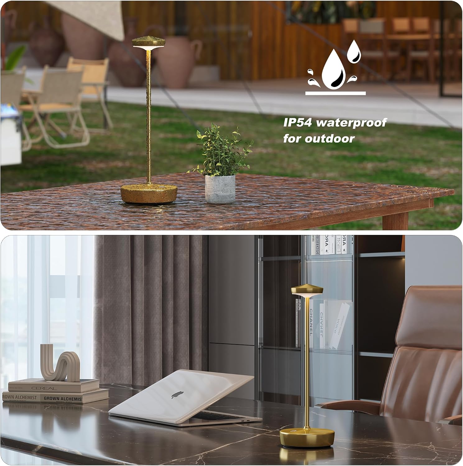 TBBGA Cordless Table Lamp Rechargeable 2 Pack, 5000mAh Battery Table Light | LED, 3 Color Temperatures, Stepless