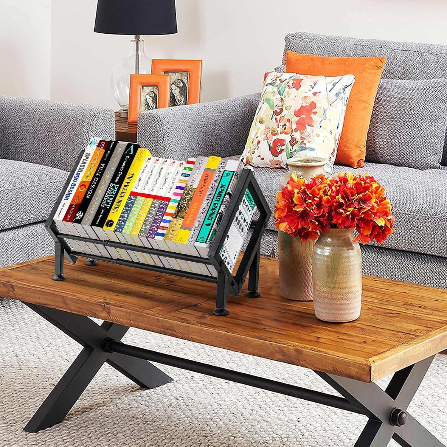 Adjustable Desktop Bookshelf for Desk Book Organizer, Tilting Tabletop Bookshelf in Office Home/Bedroom, Vinyl Record