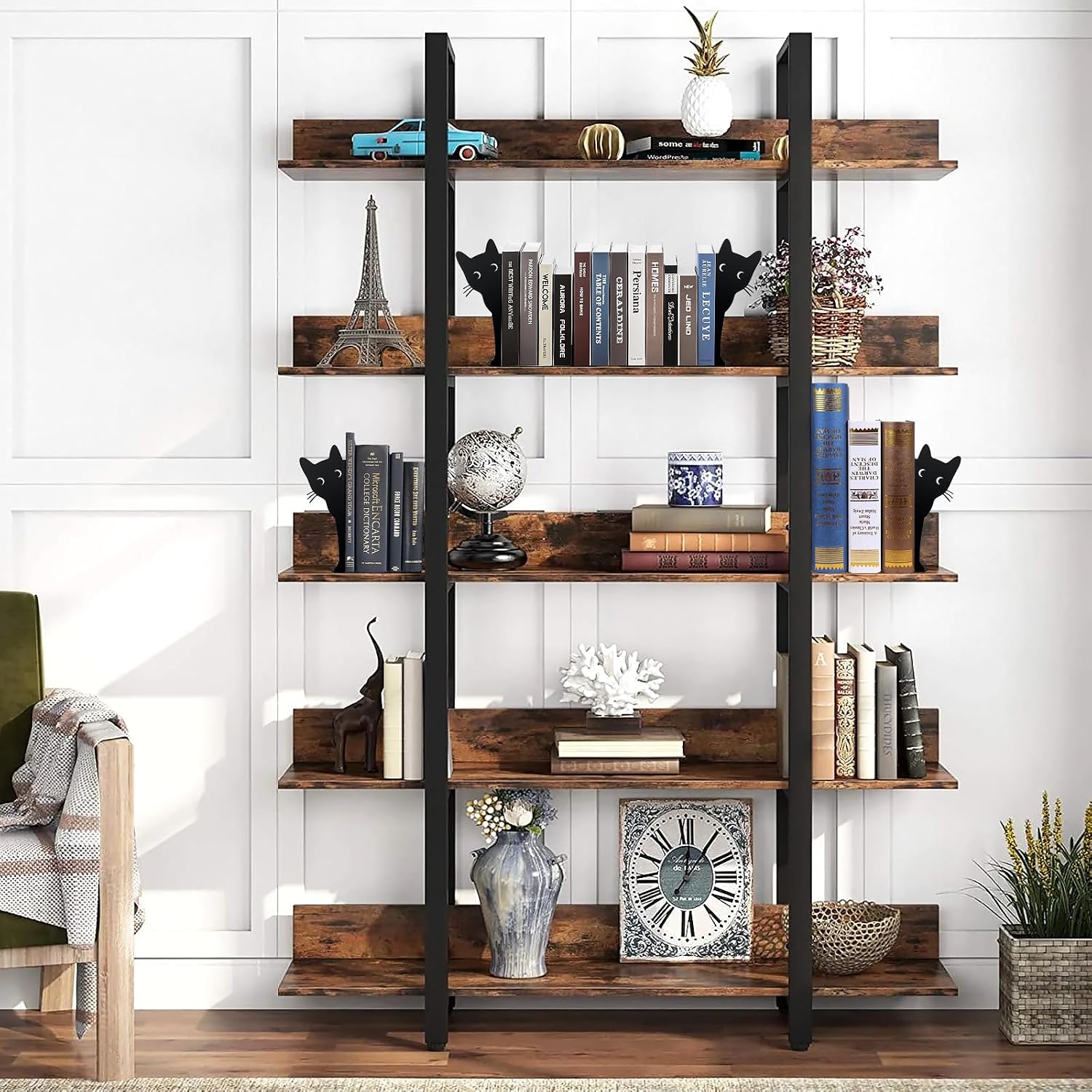 Metal Book Ends for Heavy Books / Black Cat