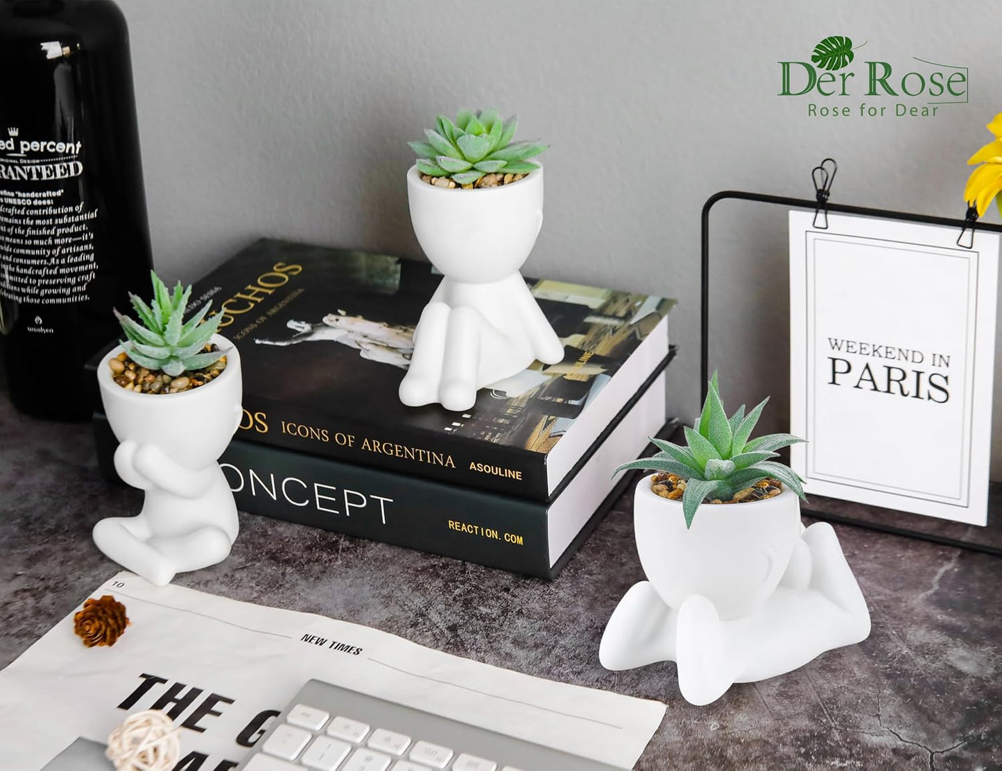 Fake Plants / White / Set of 3