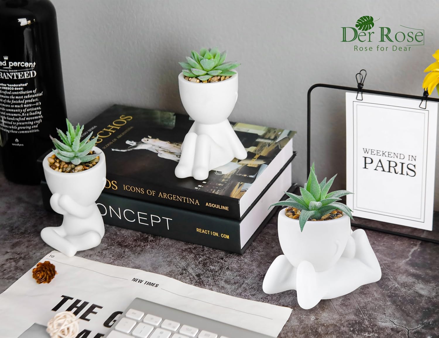 Fake Plants / White / Set of 3