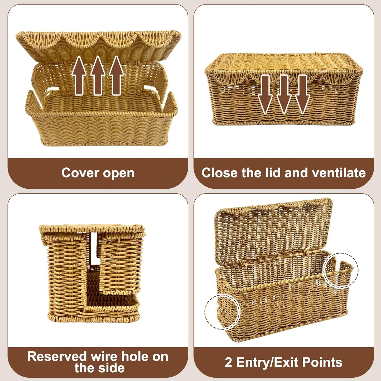 Elegant Plastic Rattan Cable Organizer