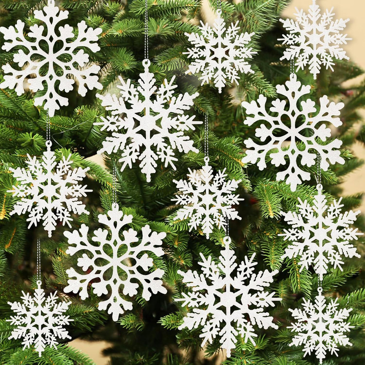 40Pcs Winter Snowflake Hanging Swirl Decorations, Frozen Snowflake Ceiling Hanging Decorations for Winter Wonderland Christmas Frozen Party Supplies