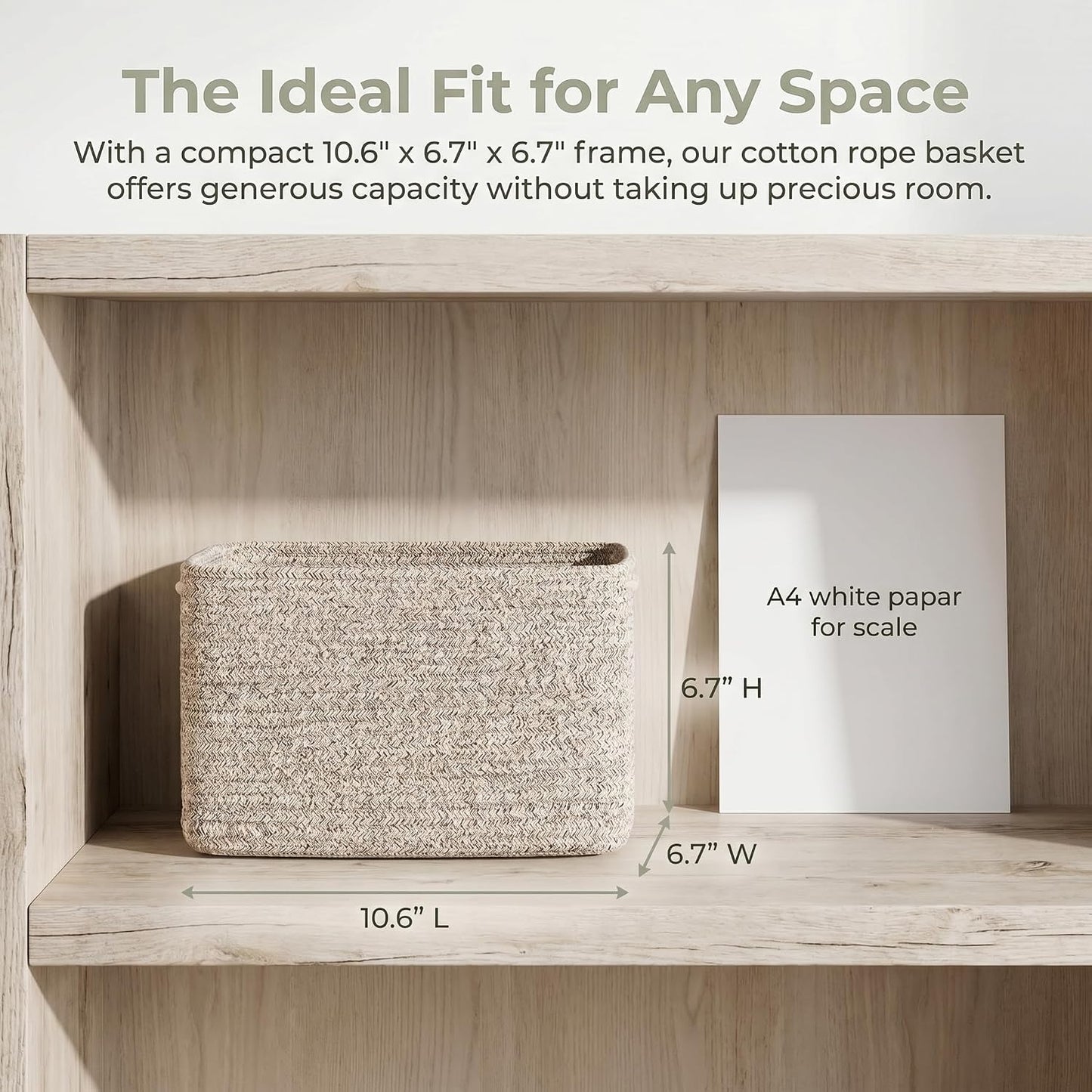 Bathroom Storage Basket / Beige / 10.6 x 6.7 x 6.7