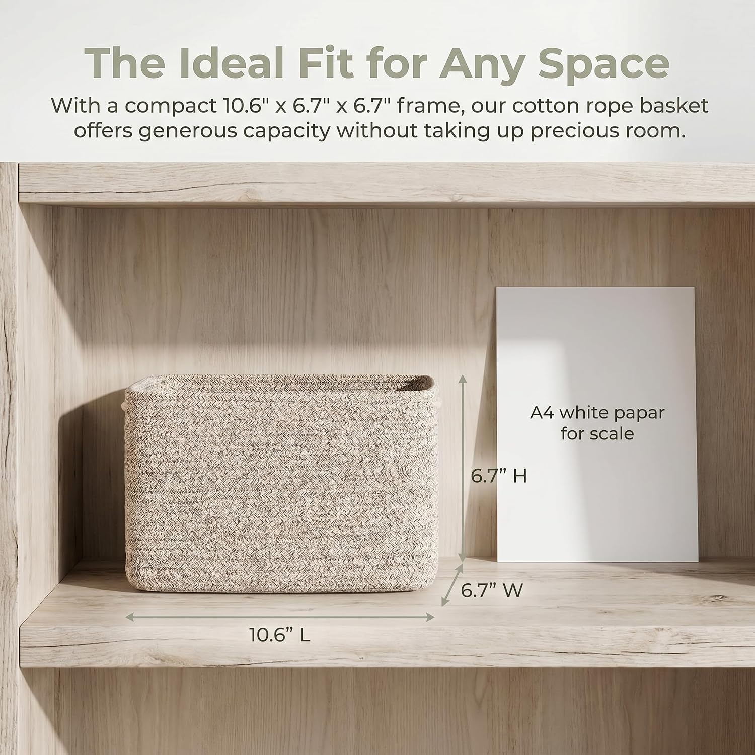Bathroom Storage Basket / Beige / 10.6 x 6.7 x 6.7