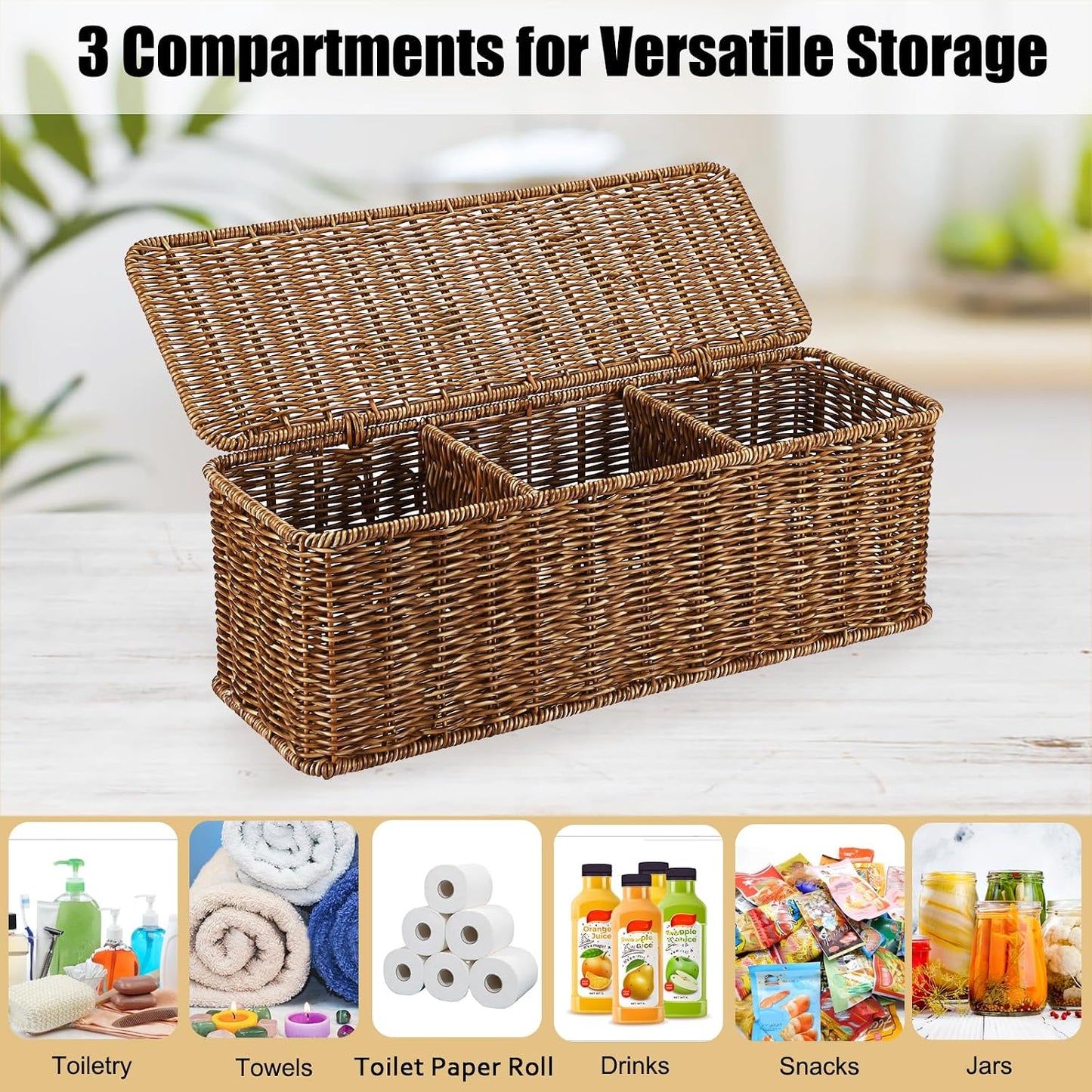 Wicker Storage Basket / Brown / Large
