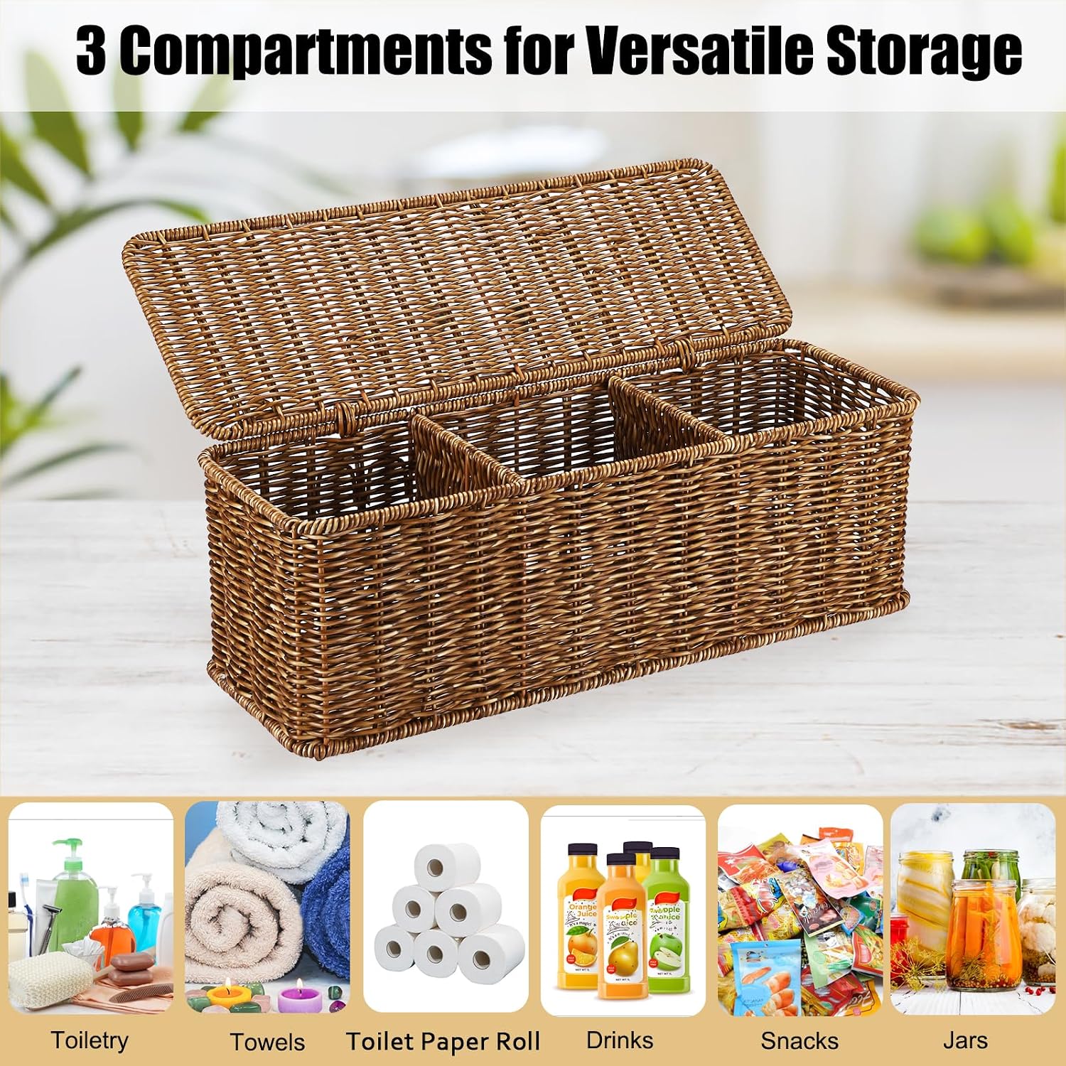 Wicker Storage Basket / Brown / Large