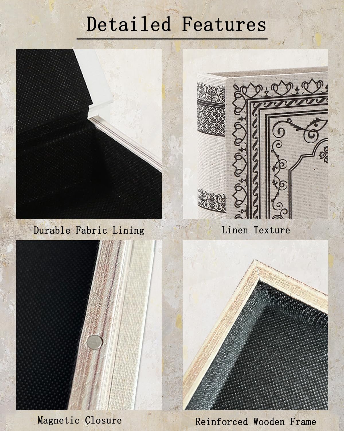 Vintage Faux Book Boxes / 1 x Geometric