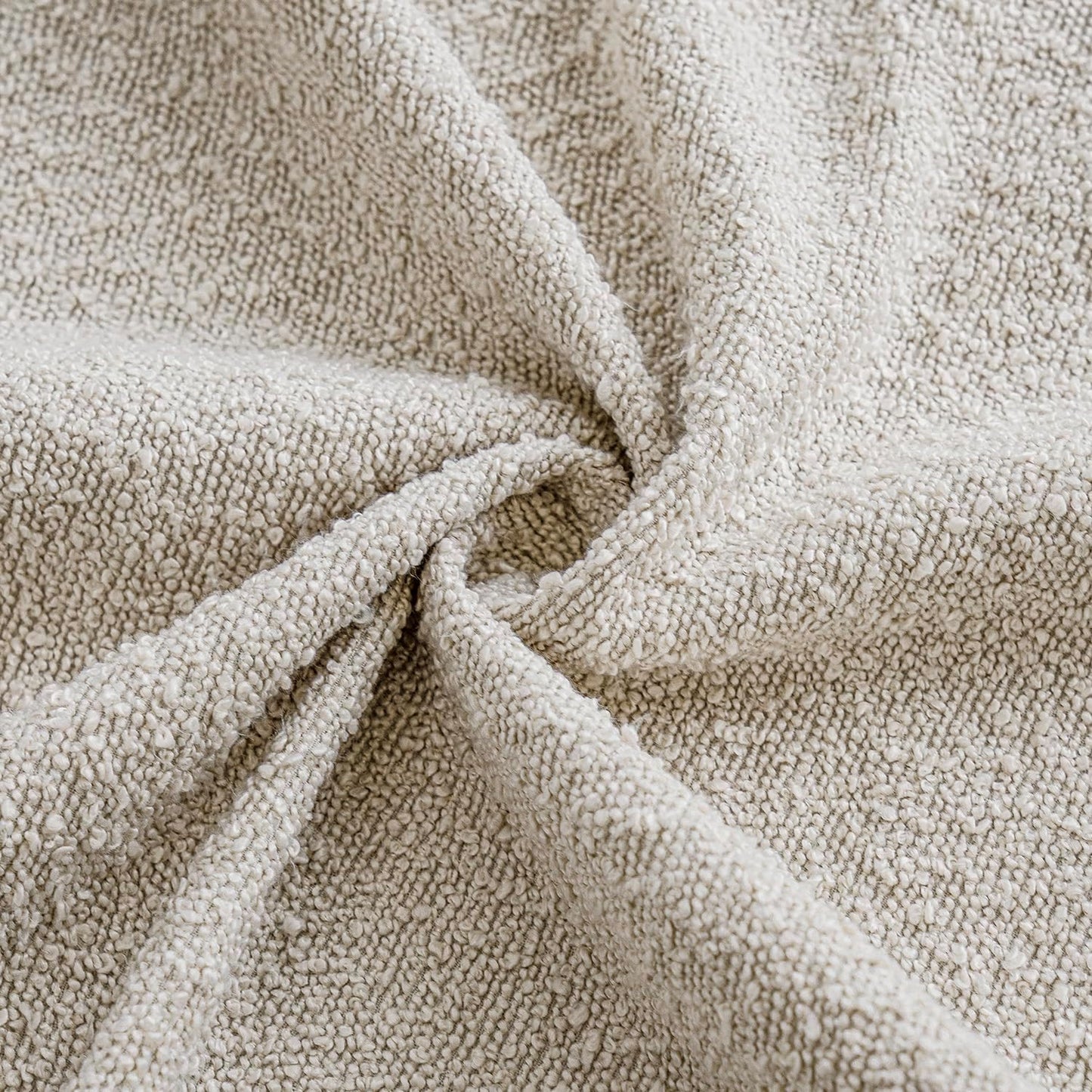 Textured Boucle Throw Pillow Covers Accent Solid Pillow Cases Soft / 18 x 18 / Beige / Set of 2