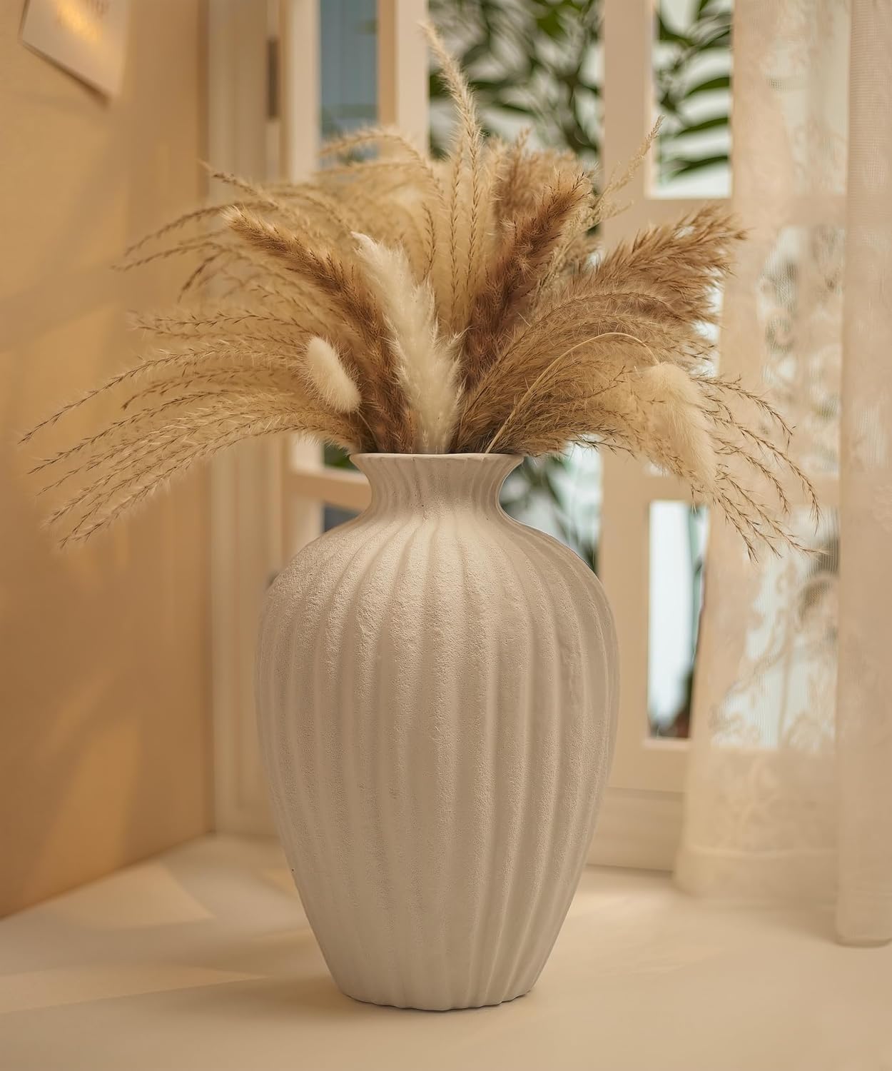 Handmade Ceramic Decorative Vase / Large / White