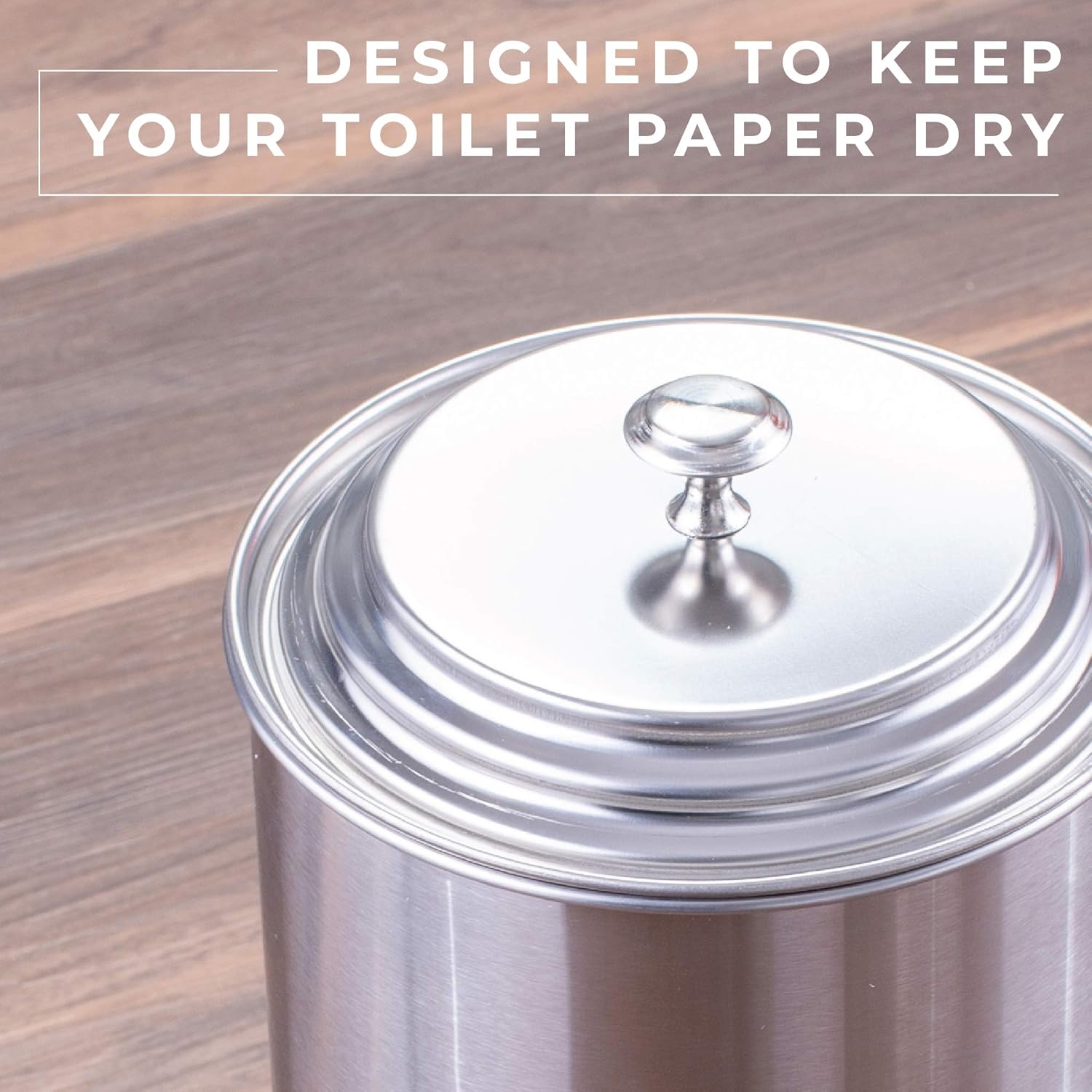 JS Jackson Supplies Free Standing Extra Large Toilet Paper Holder - Stainless Steel