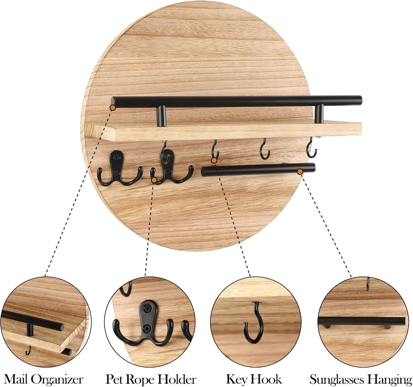 Wood Mail Organizer and Rack / Nature