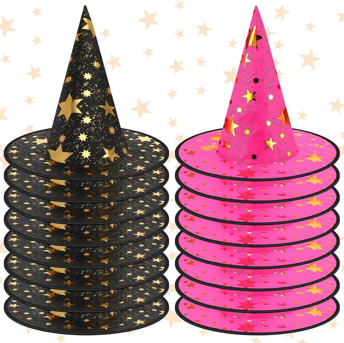 Newcotte 16 Pieces Witch Hats Halloween Costumes for Women Men Modern Witch Hats Fancy Dress Party Decorations