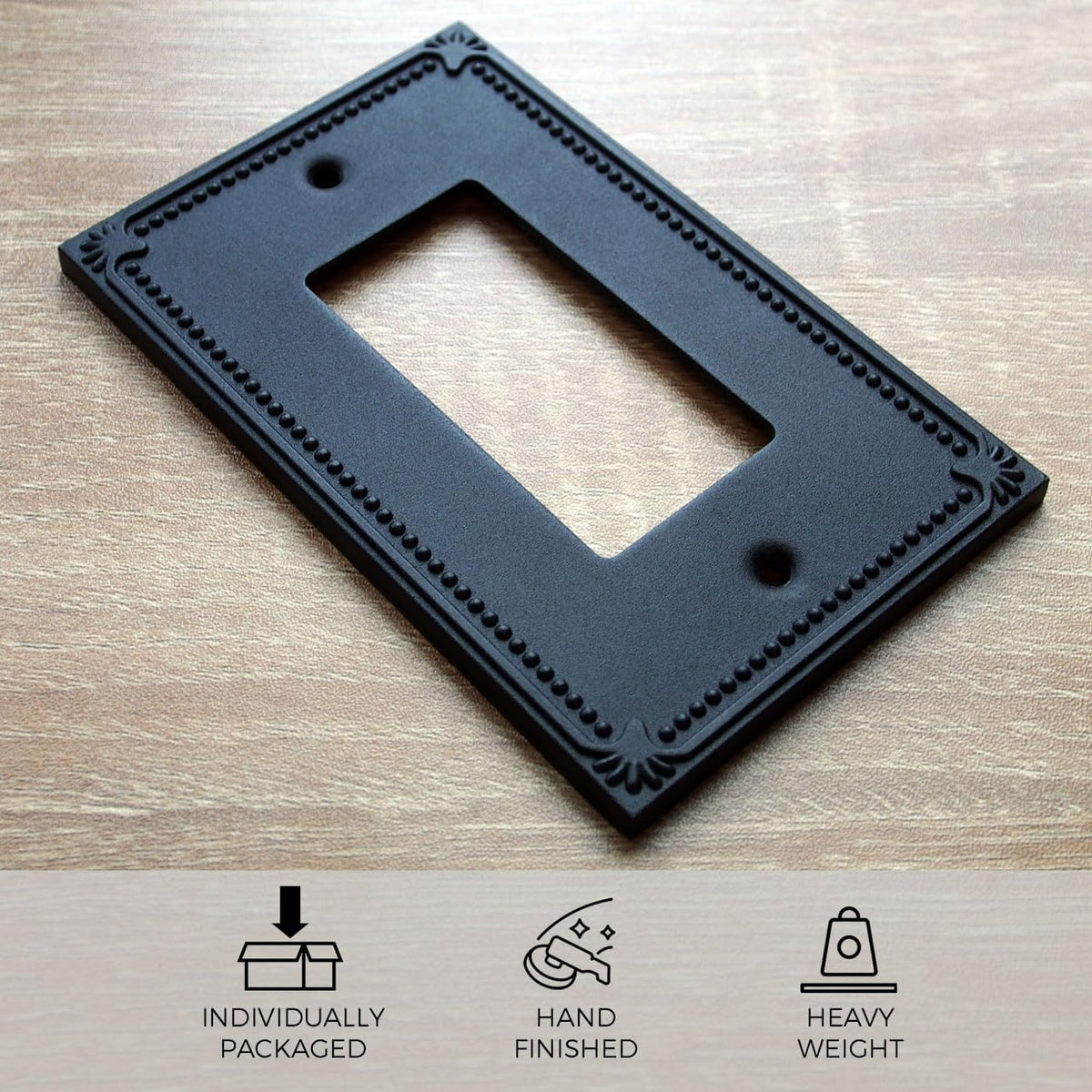 Rio Salto Black Light Switch Cover Plate Rocker 2 Pack Decorative Wall Plates Outlet Covers Paddle Switch Plate Metal —