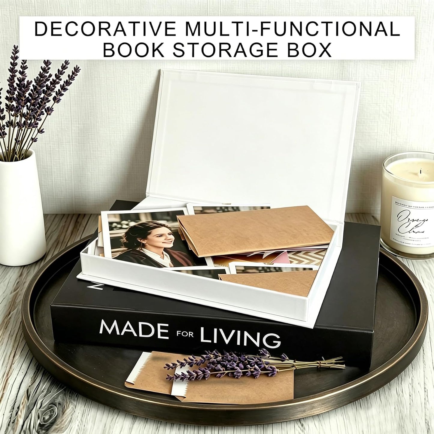 Minimalist Fake/Faux Books / Black-white / Set of 2