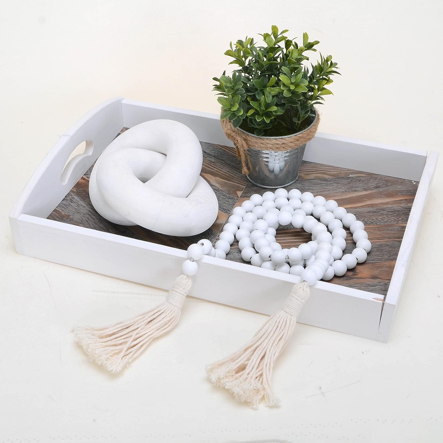 Wood Knot Chain Link / White