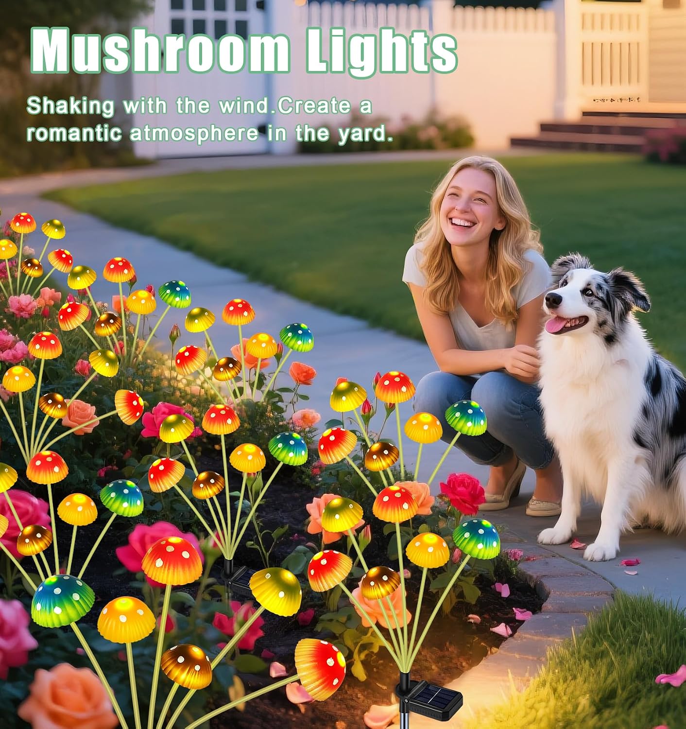 Solar for Outside / Mushroom Lights / Set of 2