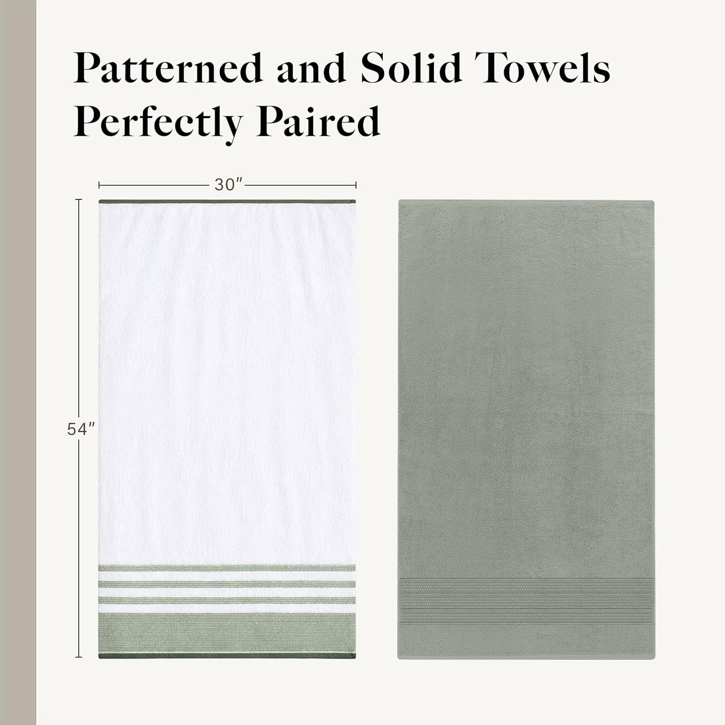 Modern Threads 6 Piece Bath Towel Set – Bathroom Towel Set with 2 Bath Towels, 2 Hand Towels & 2 Washcloths – 100%