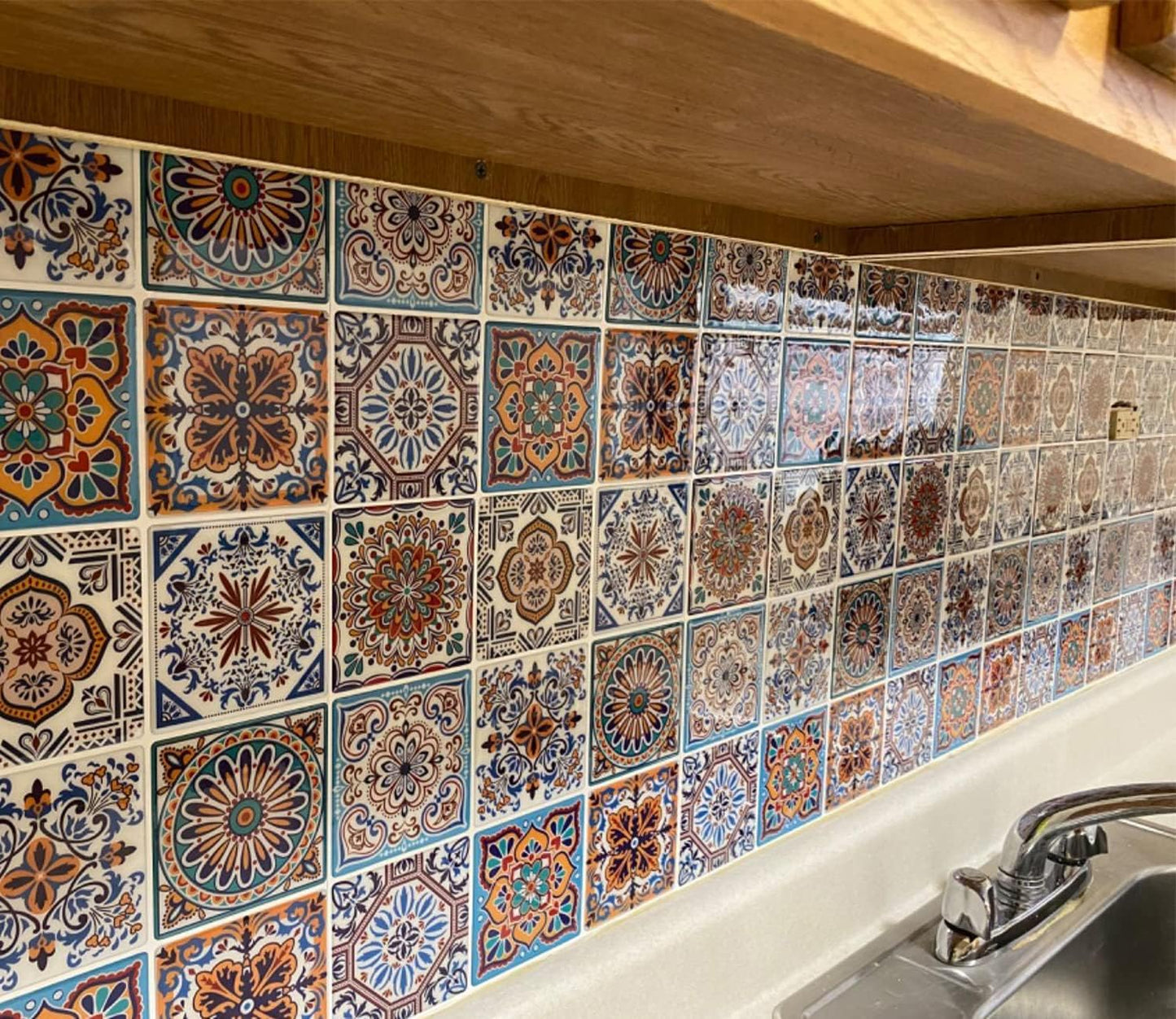 Stick on Wall Tiles / Aquamarine Blue