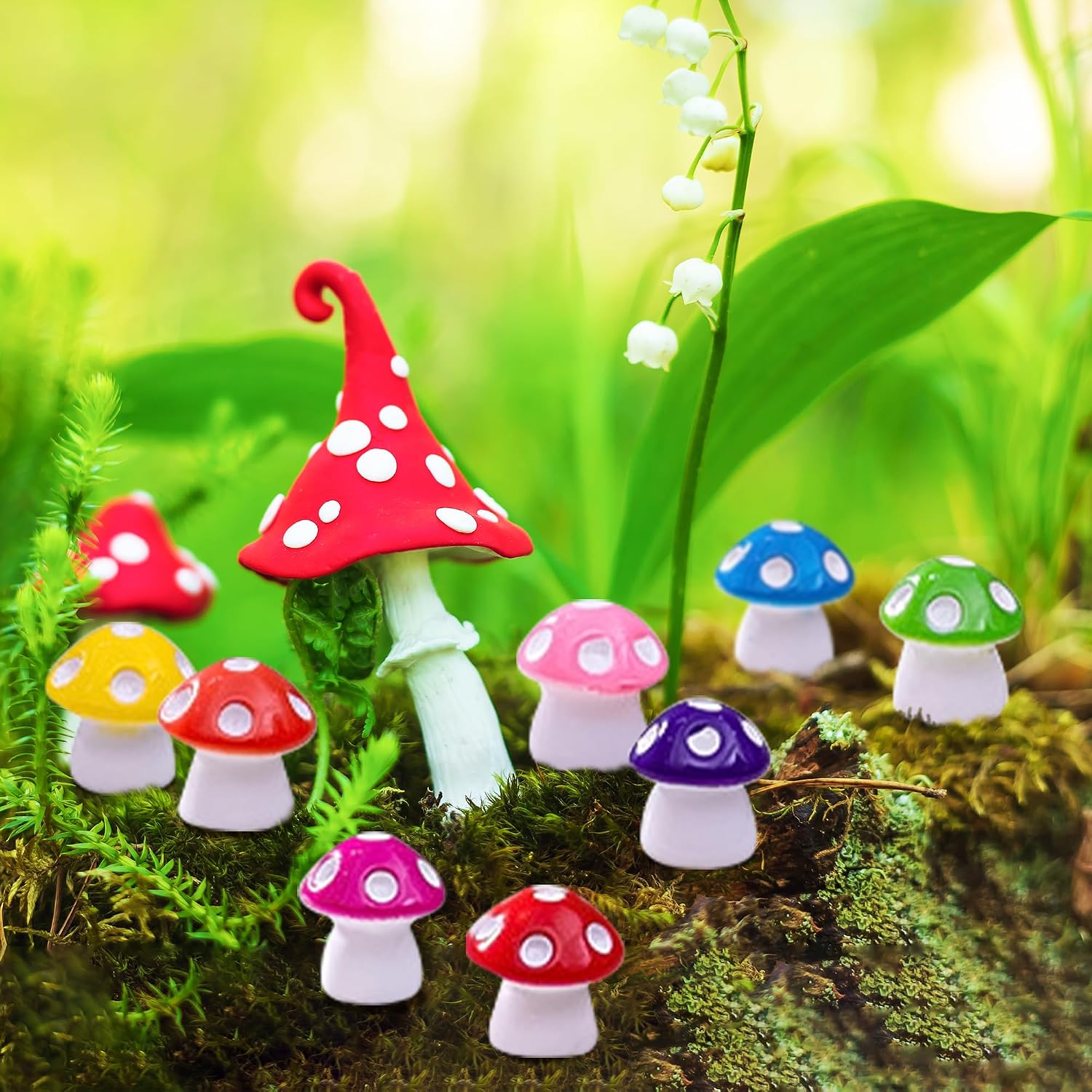 Mini Mushrooms for Plant Pot Decor / Set of 8