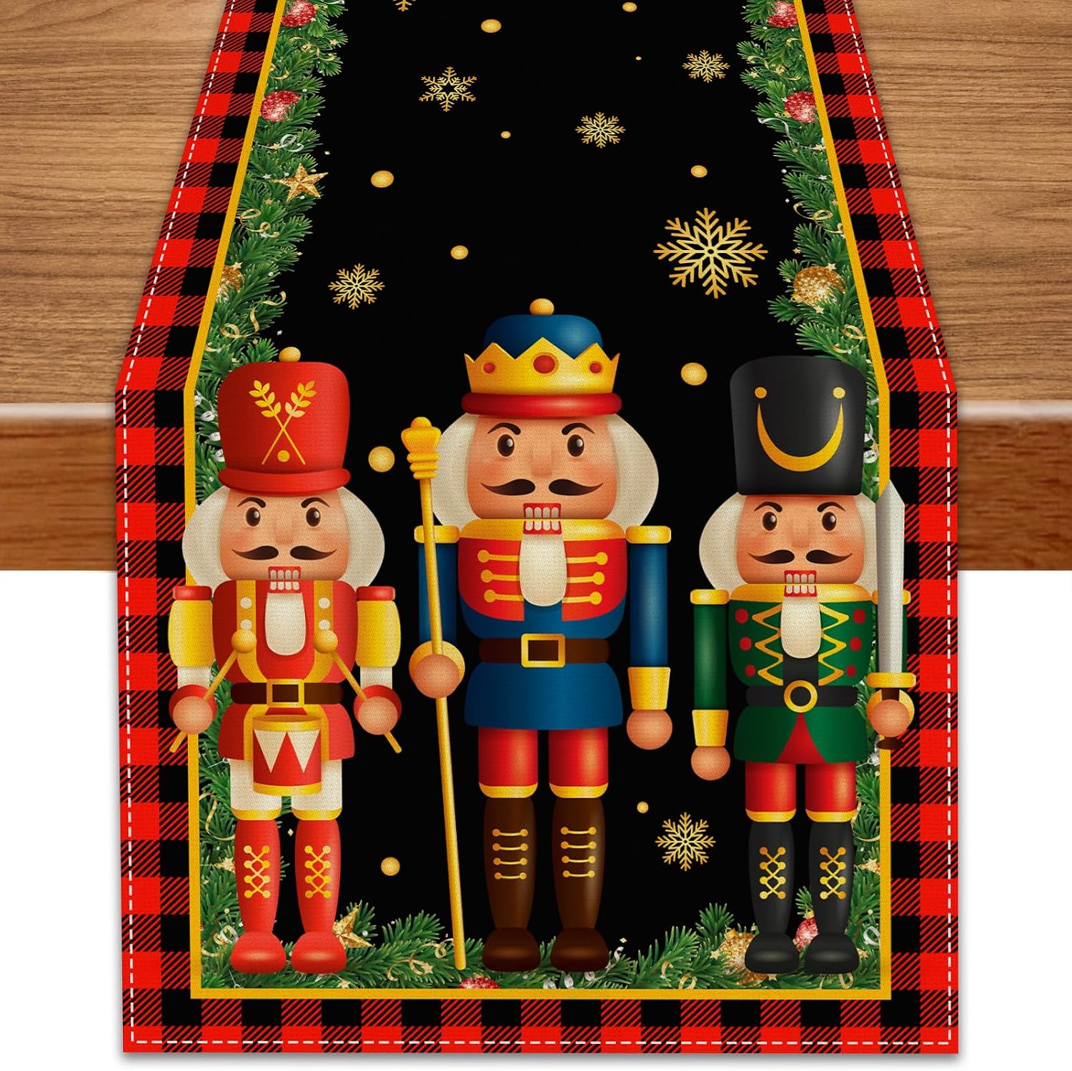 Moucuny 4 Pcs Christmas Table Decor Wooden Gingerbread Cocoa Block Signs