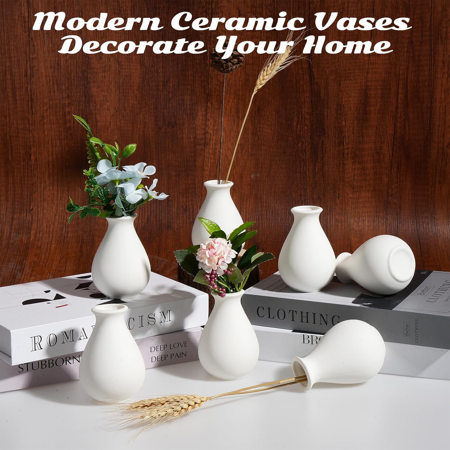 Ceramic Bud Vases Bulk / White / 3.9 Inch / Set of 15