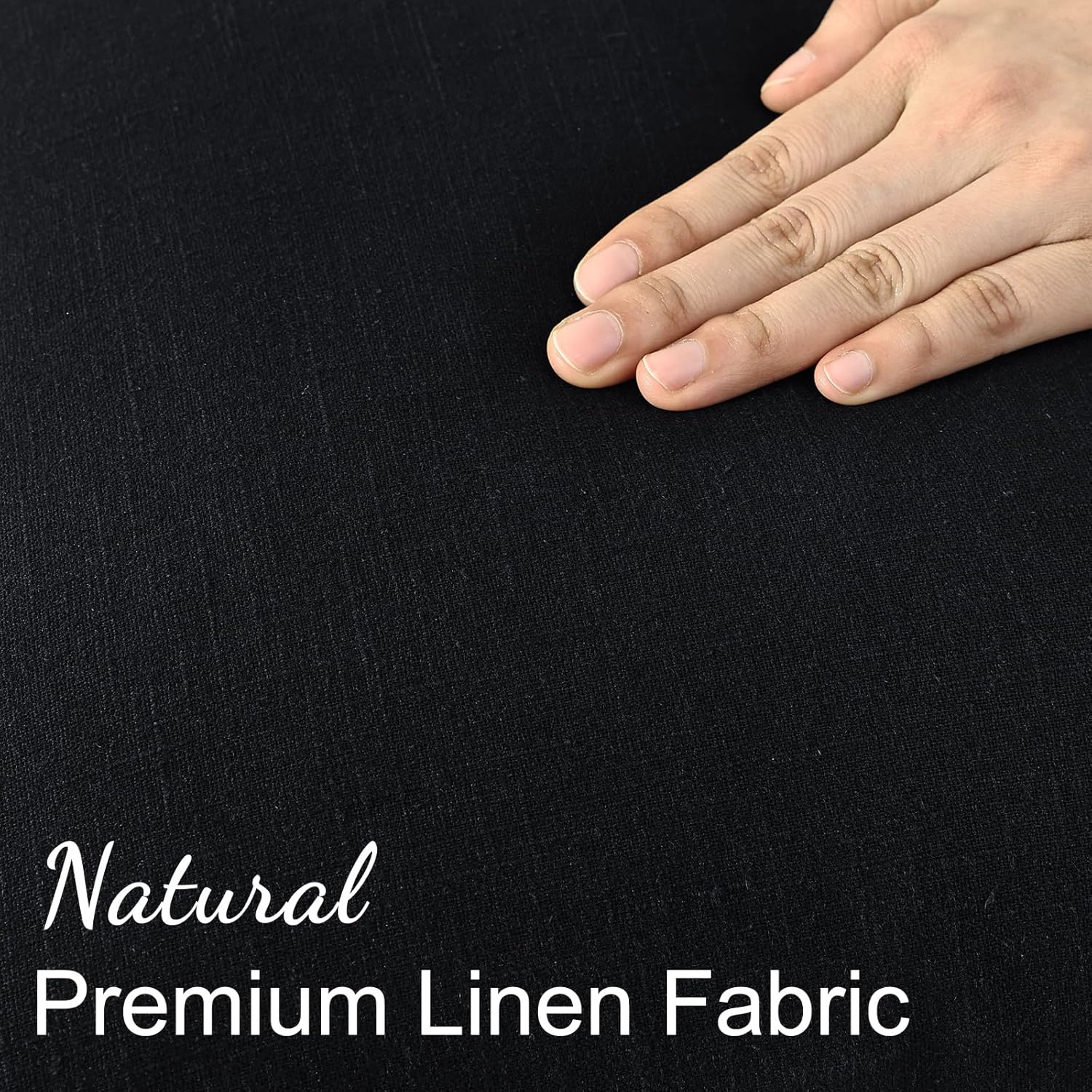 Summer Decorative Neutral Linen Fringe Throw Pillow Covers Pillow / Black / 18 x 18 / Set of 2