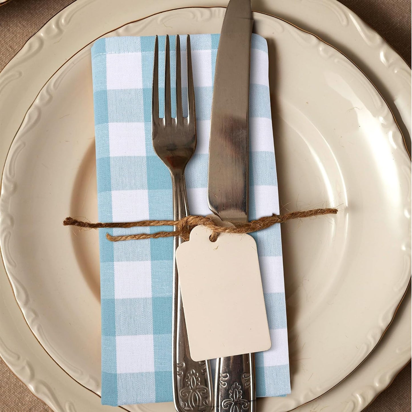 Urban Villa Cloth Napkins Cotton 20x20 (Set of 6) Aqua