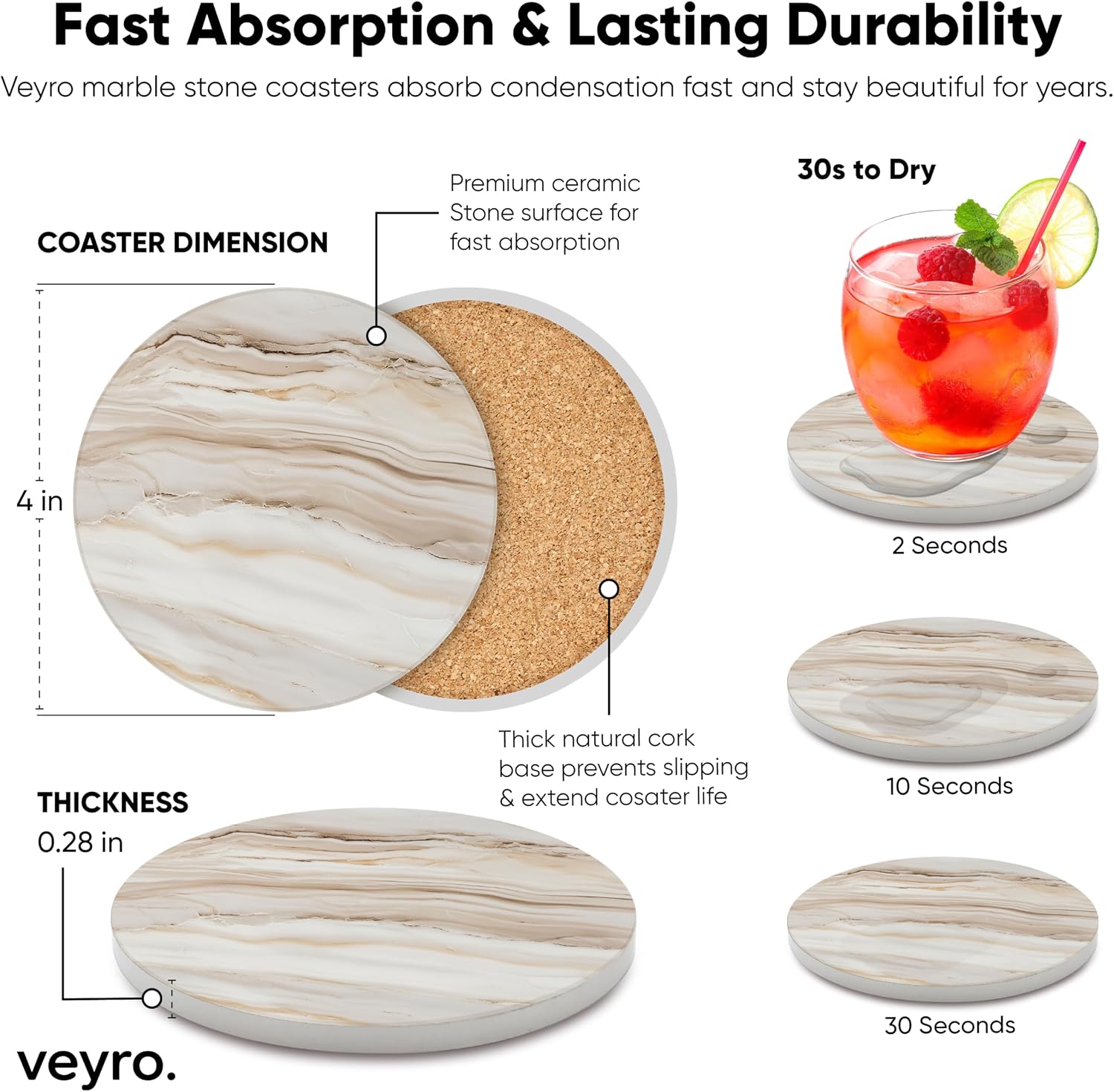 Holder / Modern Marble Look / Sand Marble 1 / Set of 4