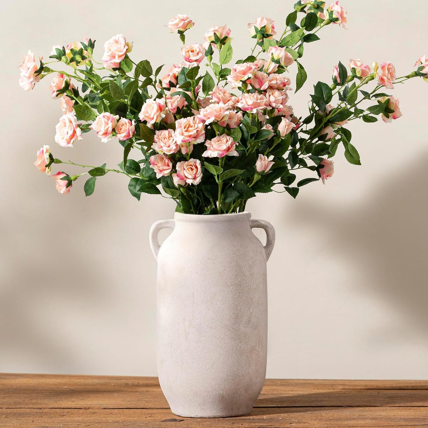 Tall Ceramic Farmhouse Rustic Table Vases / 12" Rustic / White / 12 Inch