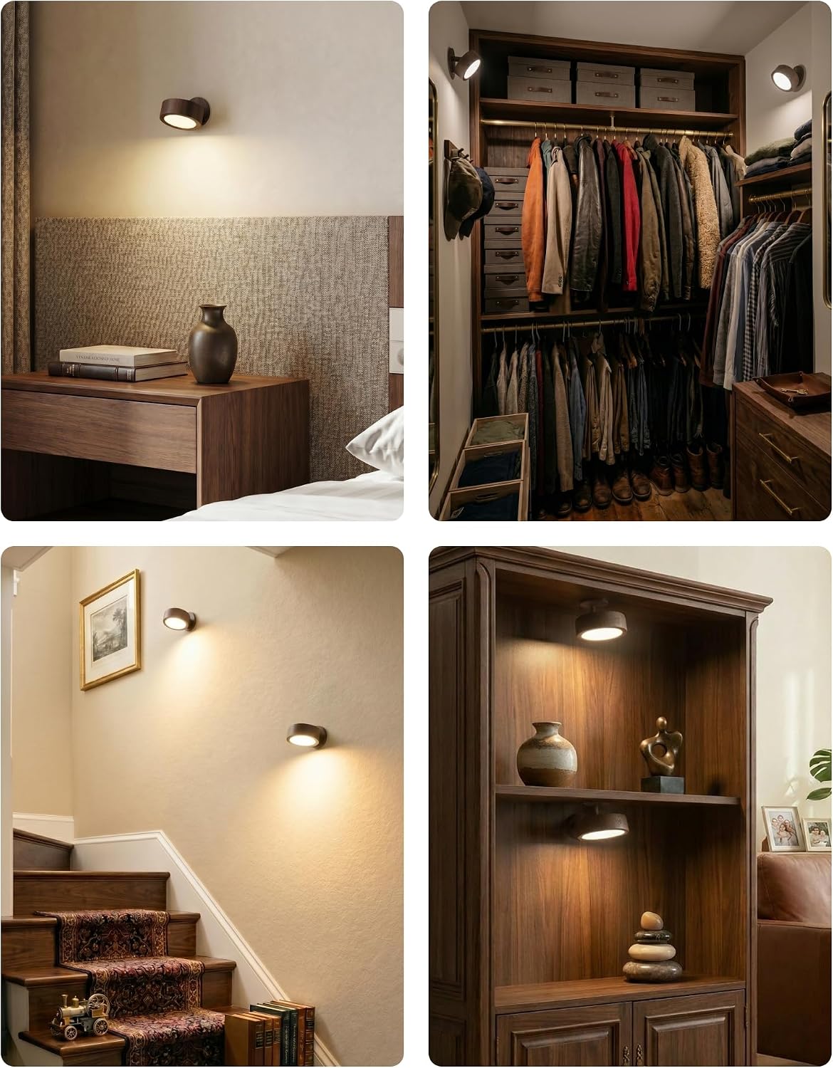 EZVALO LED Wall Mounted Light, 3000mAh Rechargeable Cordless Wall Sconce, Dimmable with Remote & Touch Control, 3 Color