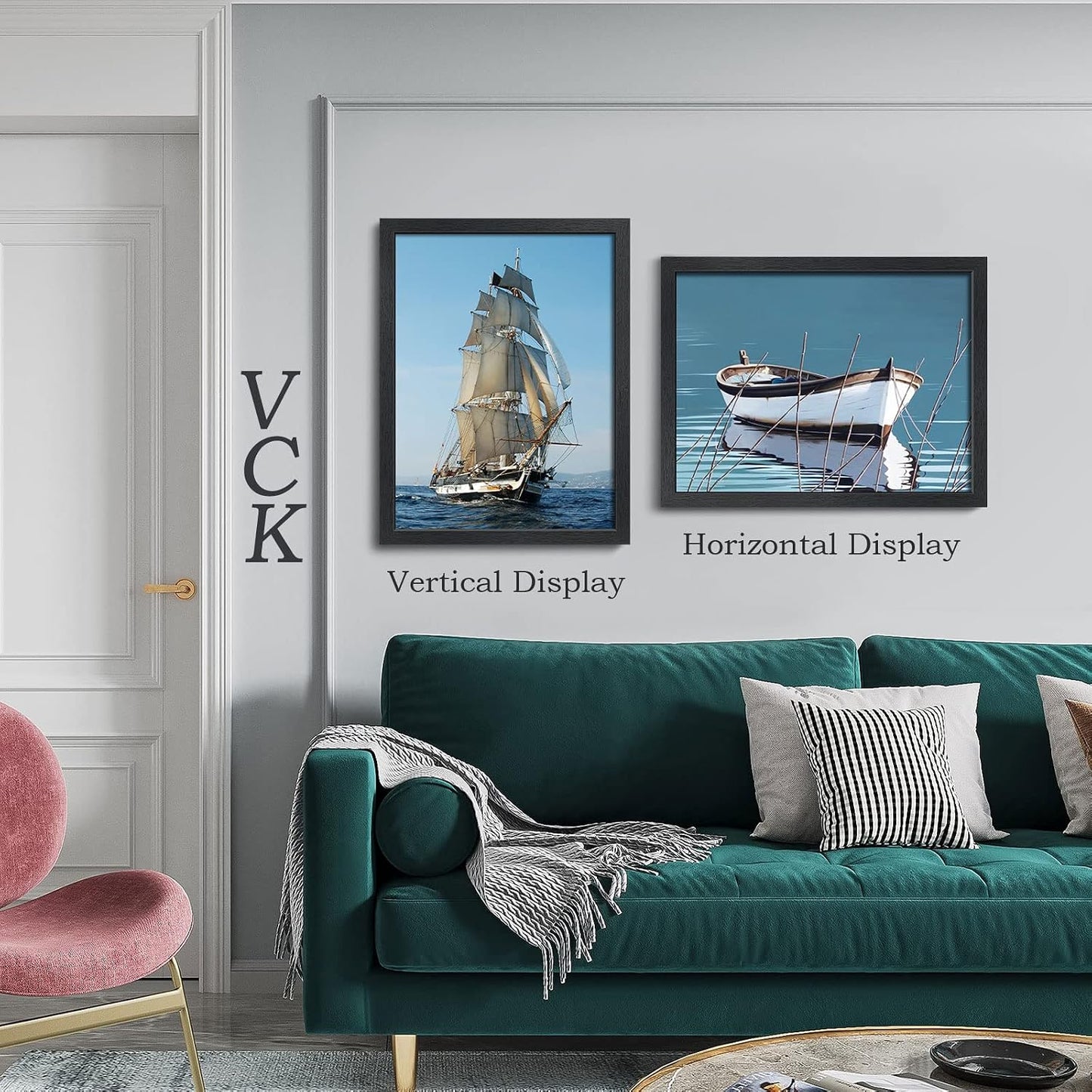 VCK 18x24 Frame 4 Pack - Black Gallery-Quality Wood 18 x 24 Concert Poster Frames, Vertical or Horizontal Wall Display