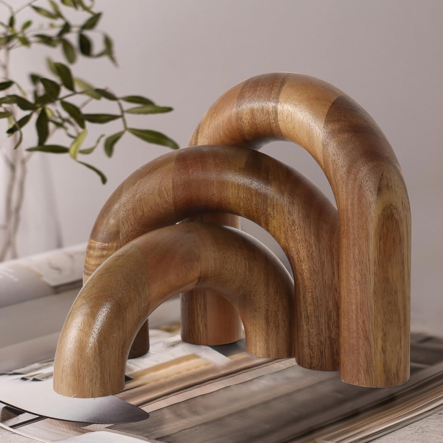 Book / Wood Shelf Decor Aesthetic / Brown / Set of 3